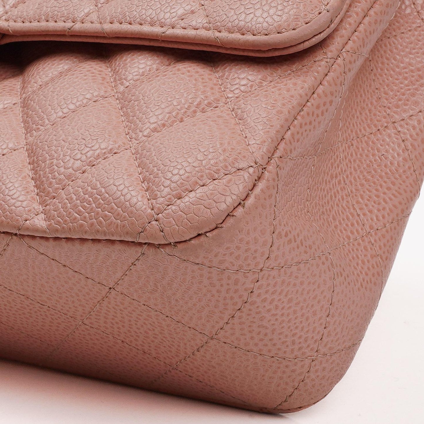 Chanel Medium Classic Double Flap Bag Pink Quilted Caviar Leather With 24K Gold-Plated Hardware