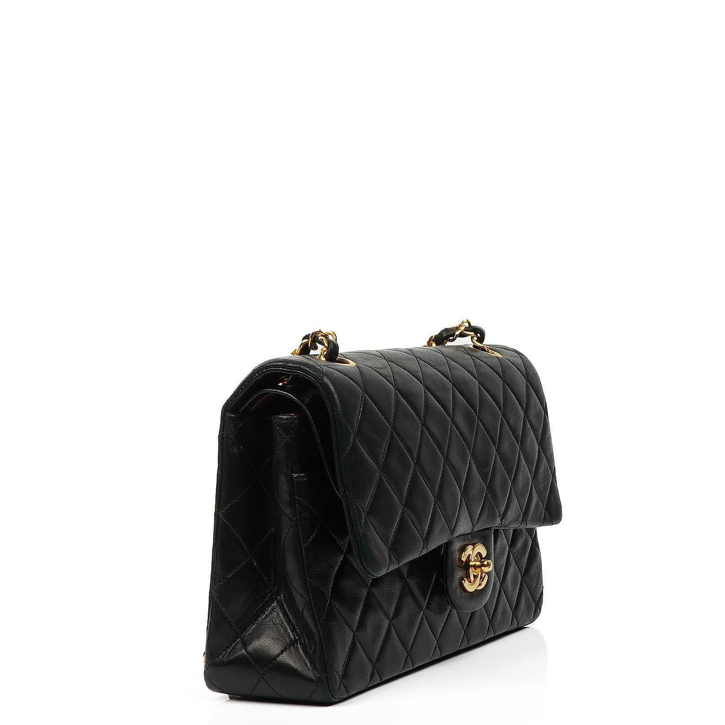 Chanel Medium Classic Lambskin Double Flap Bag With 24K Gold-Plated Hardware