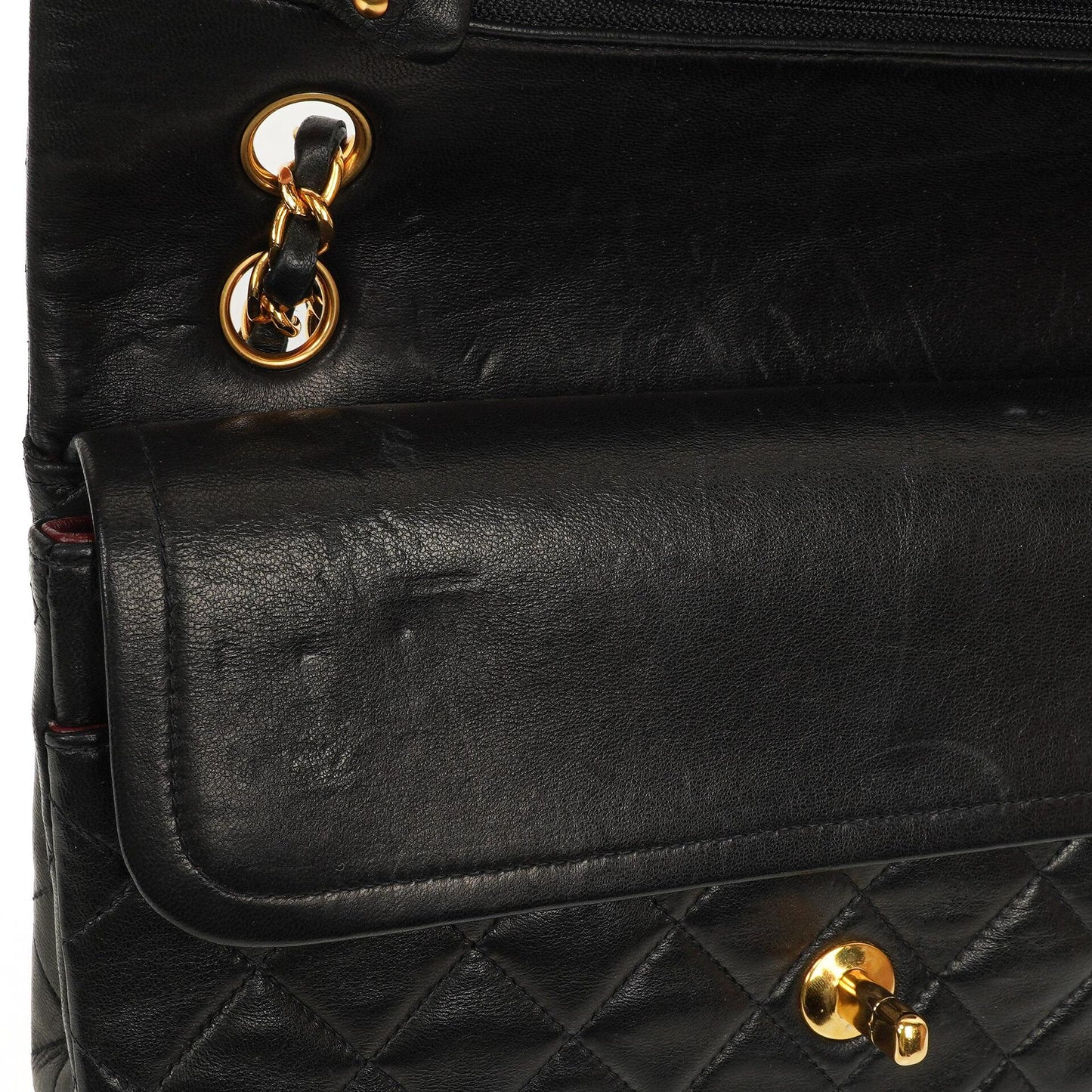 Chanel Medium Classic Lambskin Double Flap Bag With 24K Gold-Plated Hardware