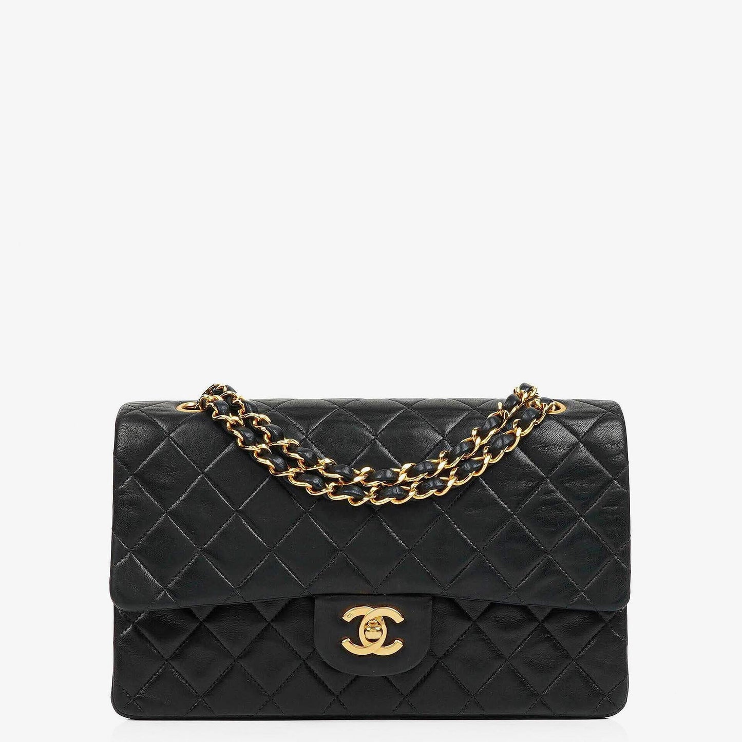 Chanel Medium Classic Lambskin Double Flap Bag With 24K Gold-Plated Hardware