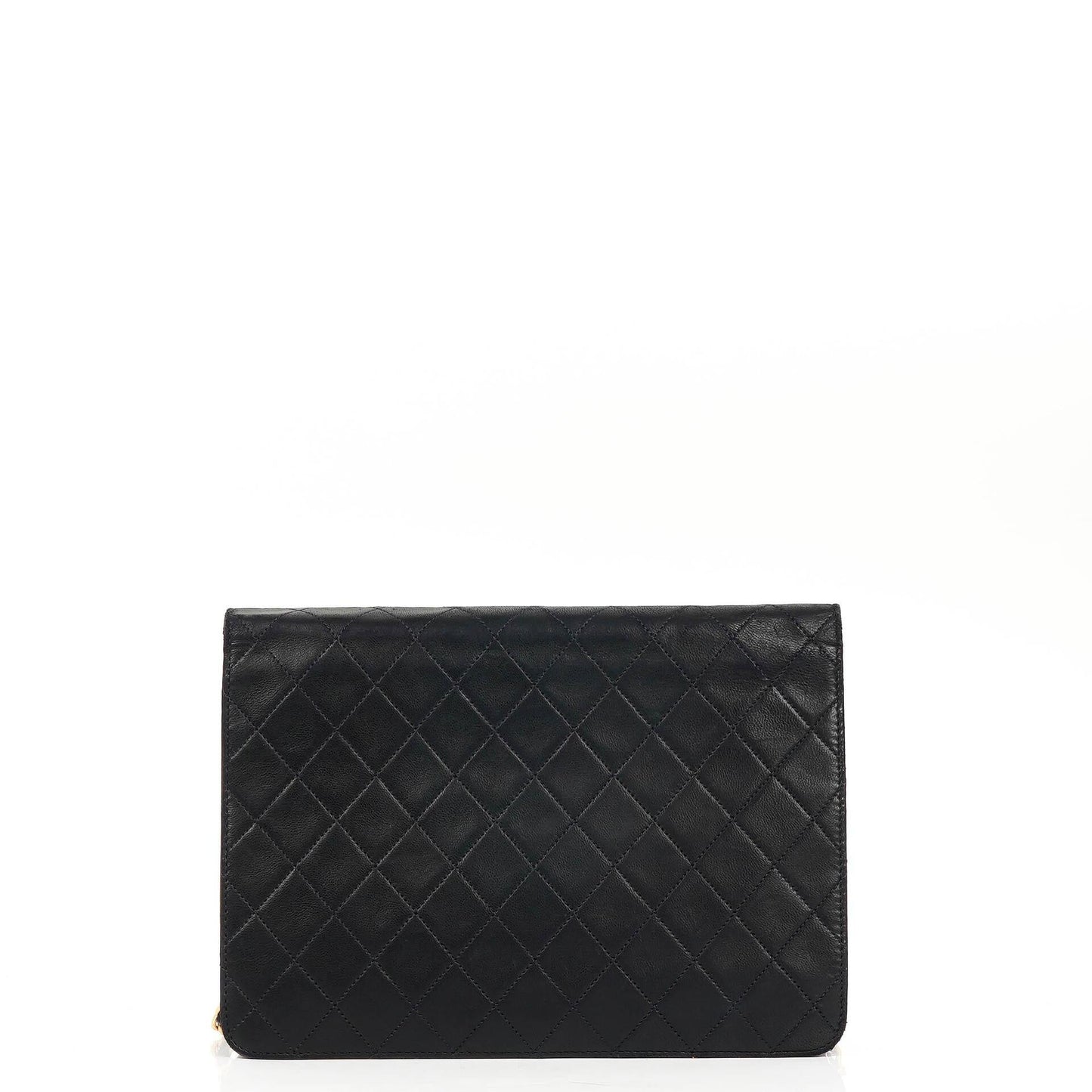 Chanel Medium Classic Navy Quilted Lambskin Single Flap Bag With 24K Gold-Plated Hardware