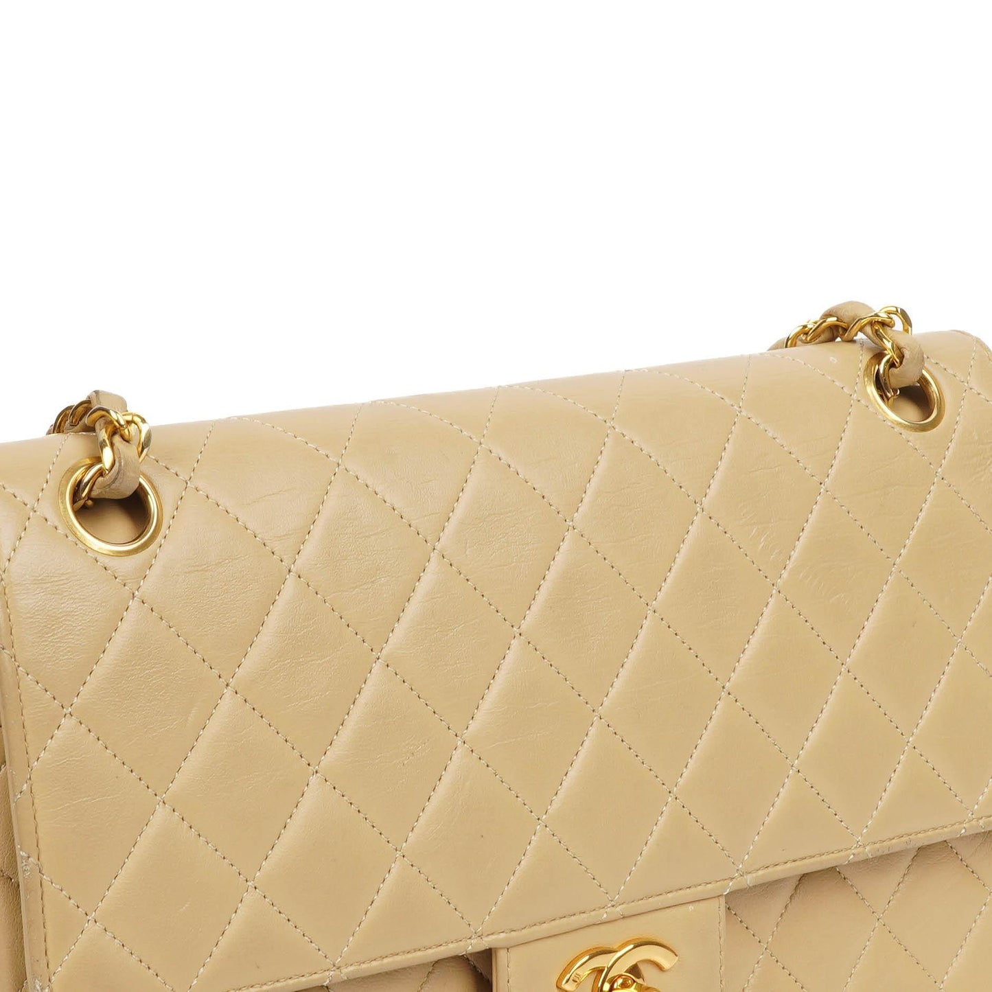 Chanel Medium Classic Quilted Lambskin Double Flap Bag With 24K Gold-Plated Hardware