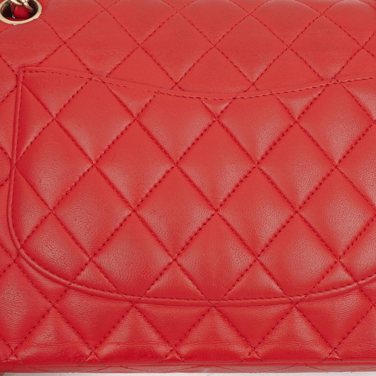 Chanel Medium Classic Red Quilted Leather Double Flap Bag With Gold-Tone Hardware