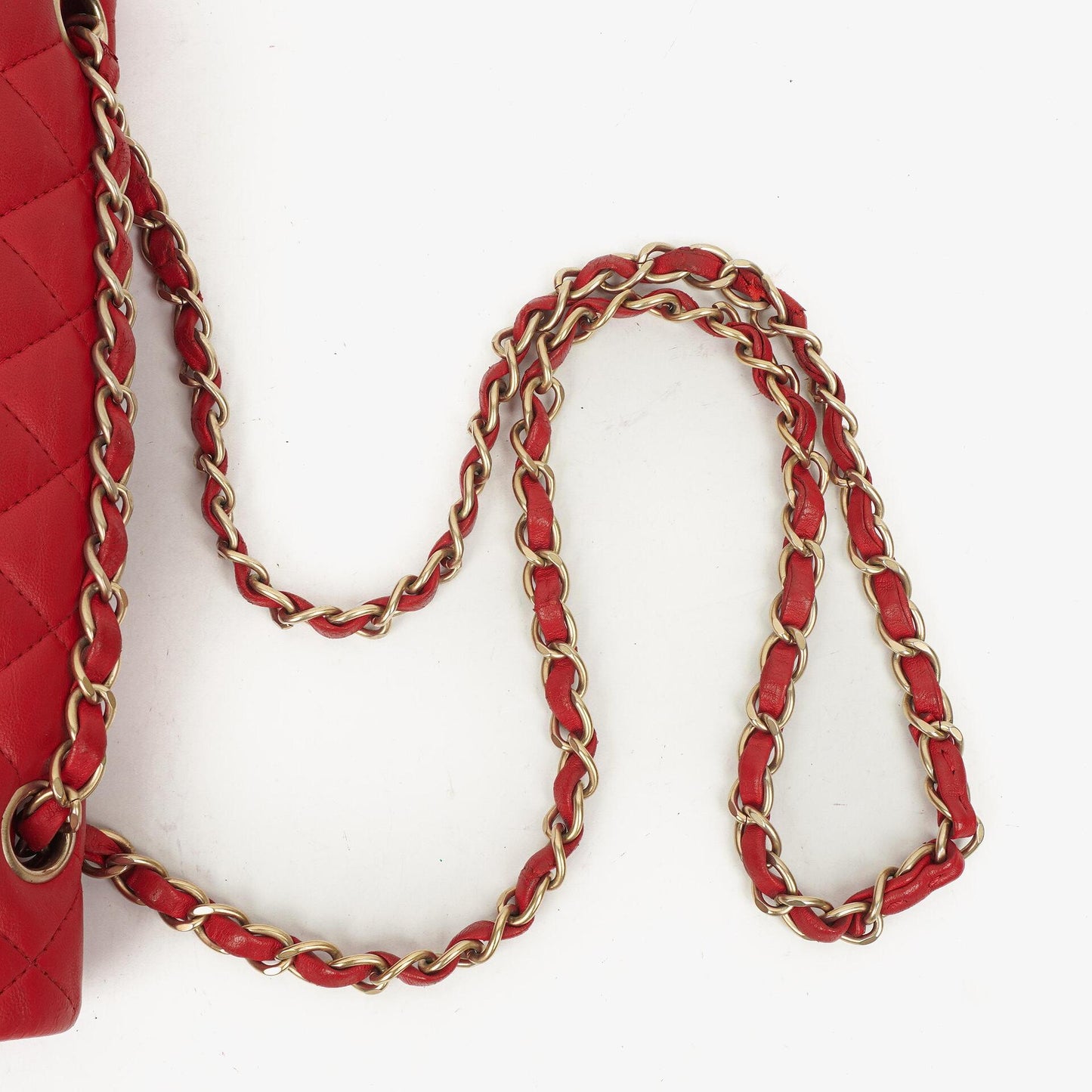 Chanel Medium Classic Red Quilted Leather Double Flap Bag With Gold-Tone Hardware