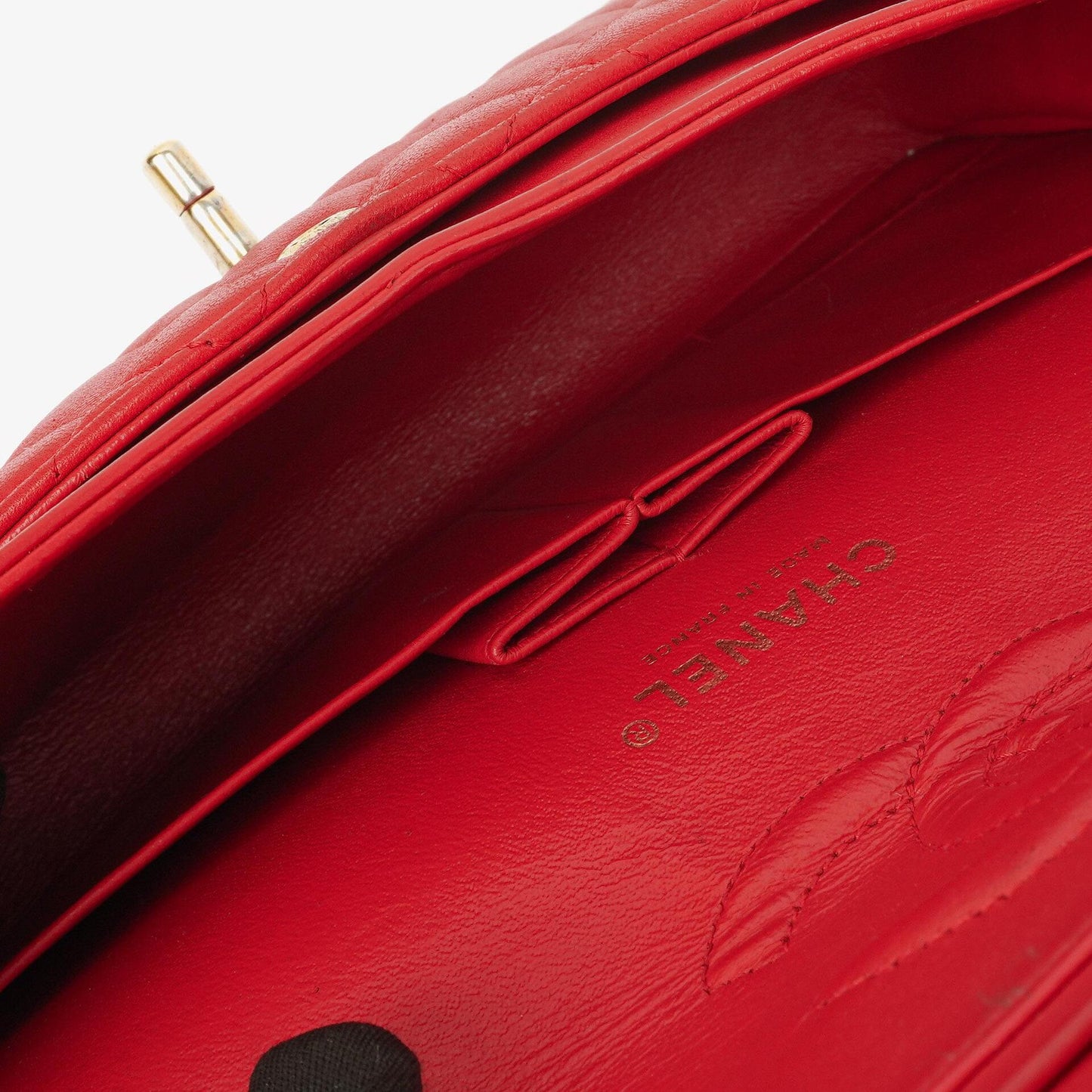 Chanel Medium Classic Red Quilted Leather Double Flap Bag With Gold-Tone Hardware