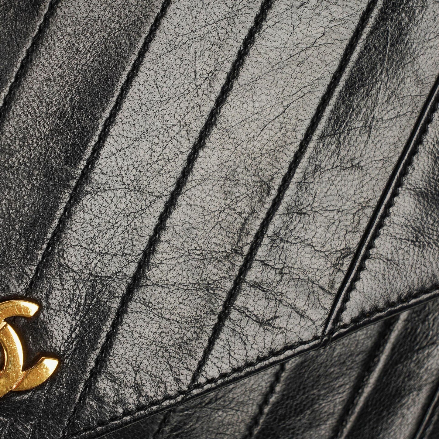 Chanel Medium Classic Single Flap Bag Black Chevron Quilted Lambskin 24K Gold-Plated Hardware