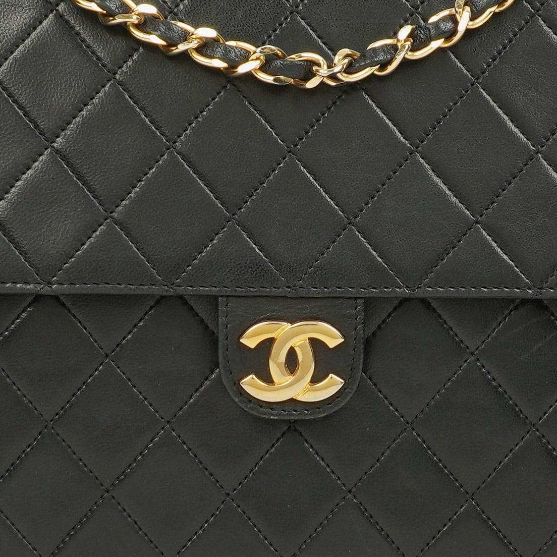 Chanel Medium Classic Single Flap Bag Black Quilted Lambskin With Gold-Toned Hardware