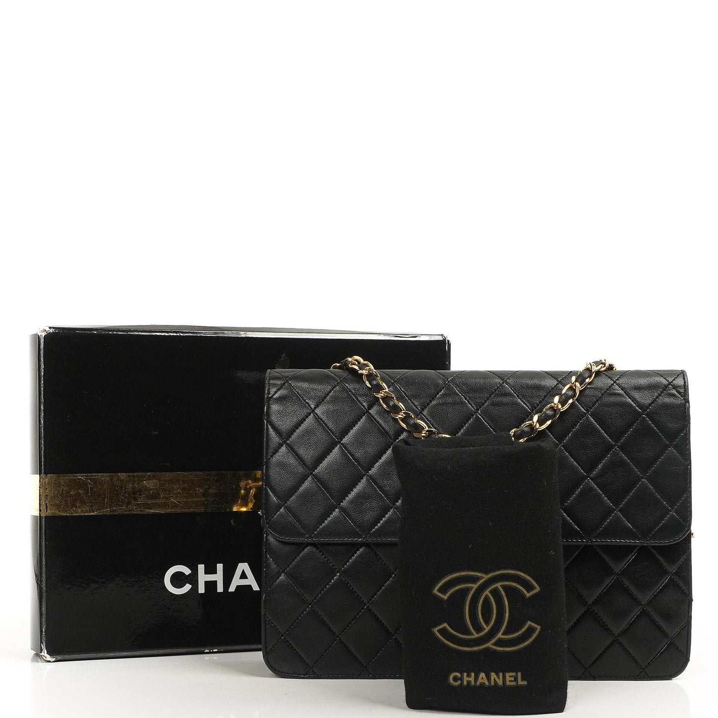 Chanel Medium Classic Single Flap Bag Dark Navy Quilted Lambskin Gold-Tone Hardware