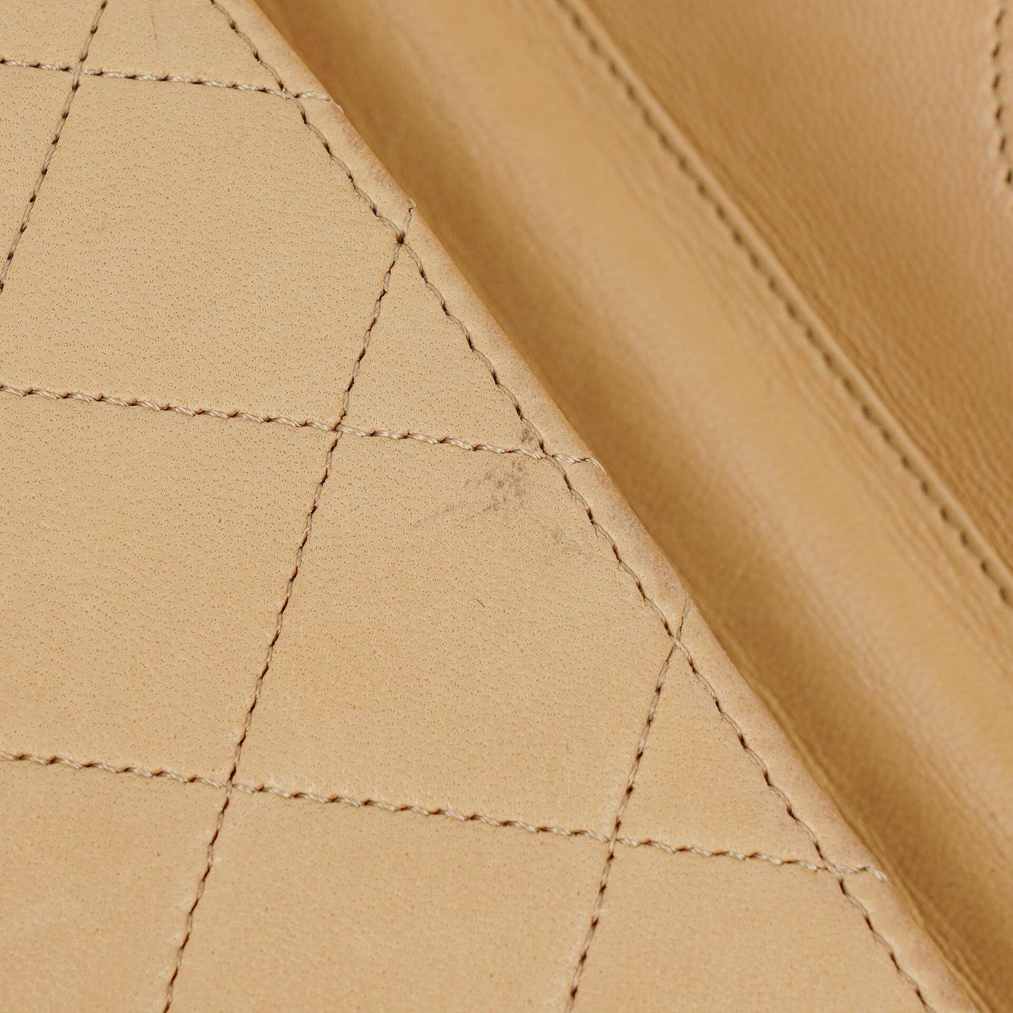 Chanel Medium Classic Single Flap Bag In Beige Quilted Lambskin With 24K Gold-Plated Hardware