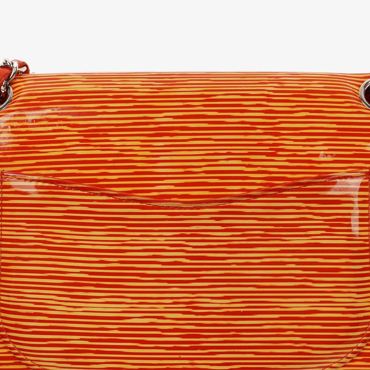 Chanel Classic Striped Patent Leather Medium Double Flap Bag, 2014