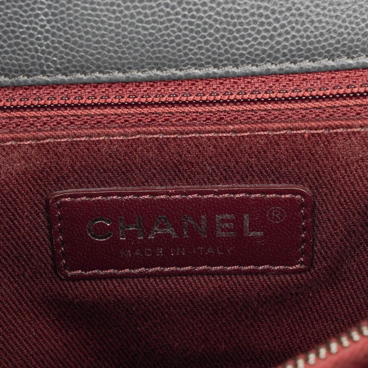 Chanel Medium Coco Handle Grey Quilted Caviar Leather Handle Bag
