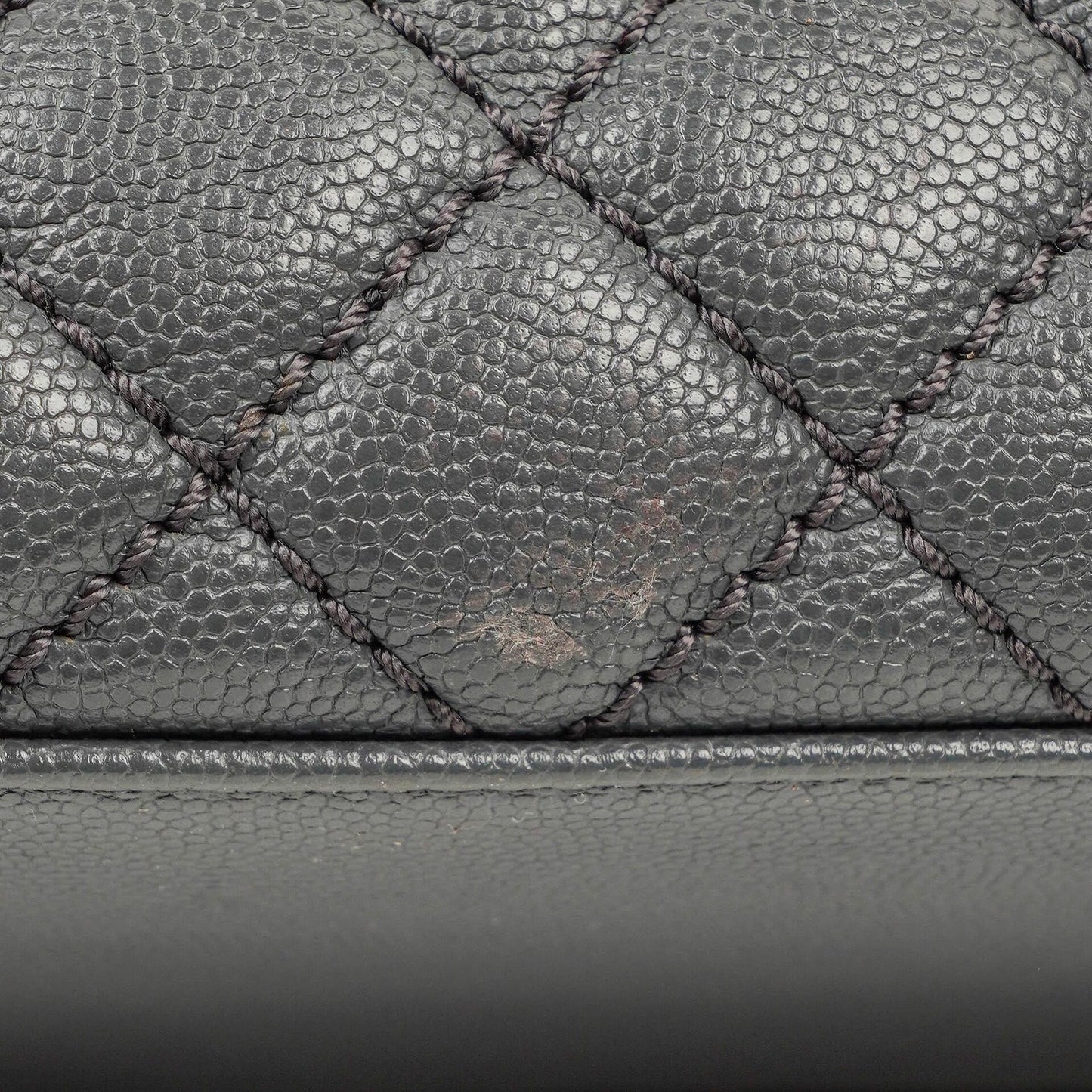 Chanel Medium Coco Handle Grey Quilted Caviar Leather Handle Bag