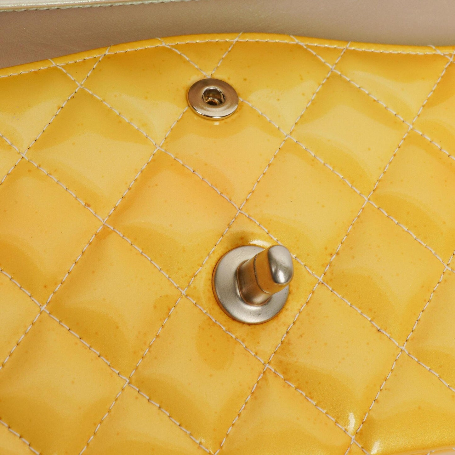 Chanel Medium Double Flap Bag Quilted Patent Leather With Silver-Tone Hardware