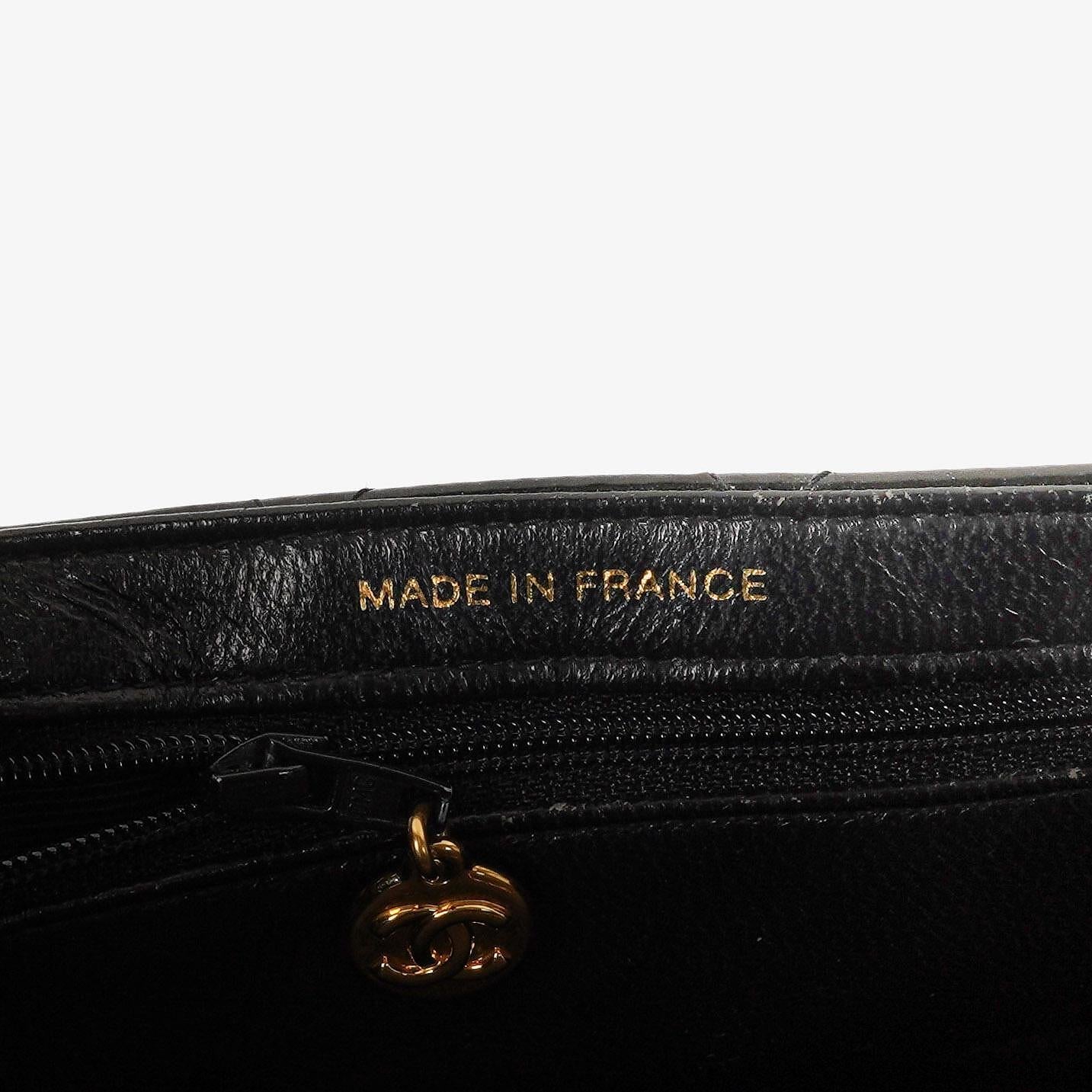 Chanel Medium Double Sided Flap Bag Black Quilted Patent Leather 24K Gold-Plated Hardware