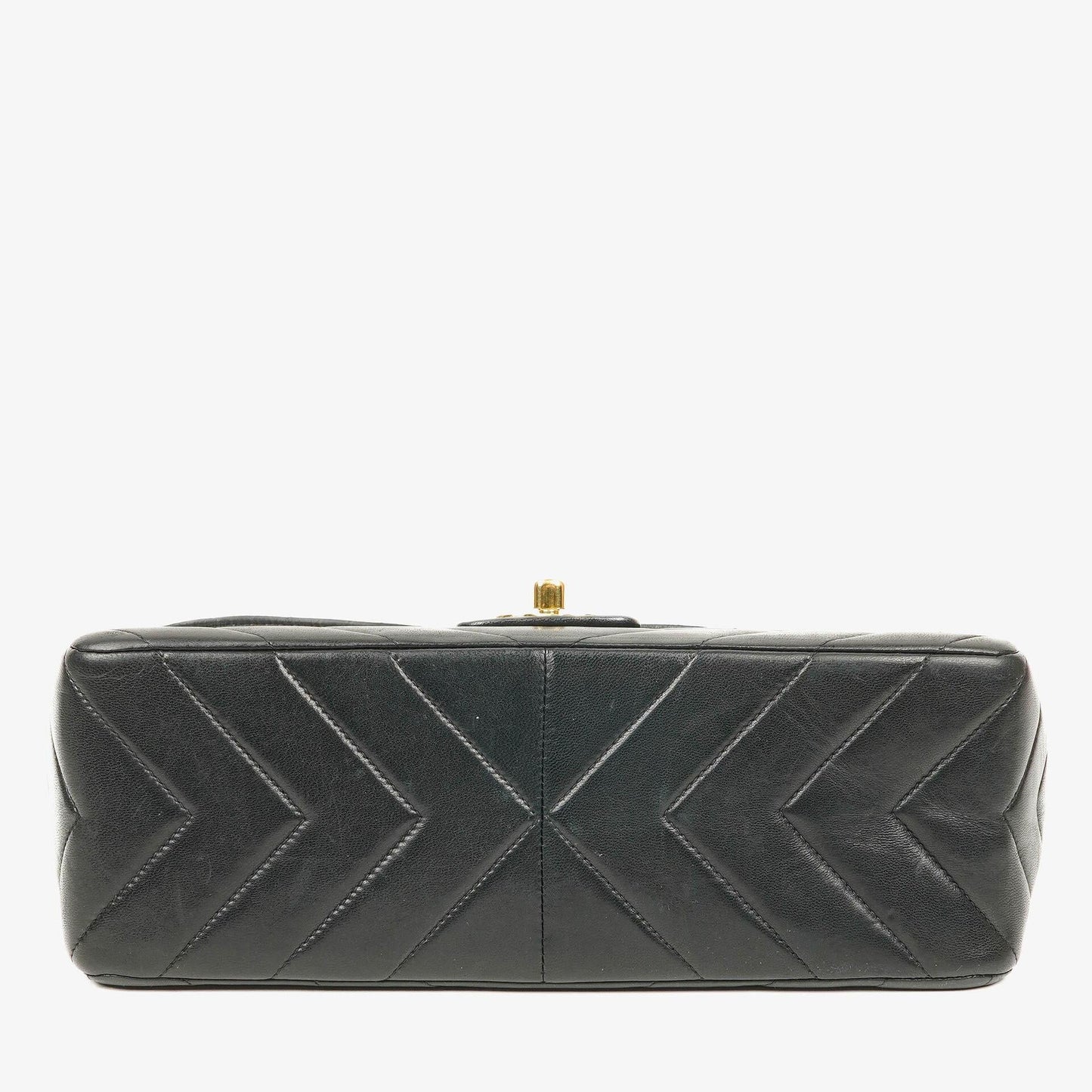 Chanel Medium Flap Bag Black Chevron Lambskin 24K Gold-Plated Hardware