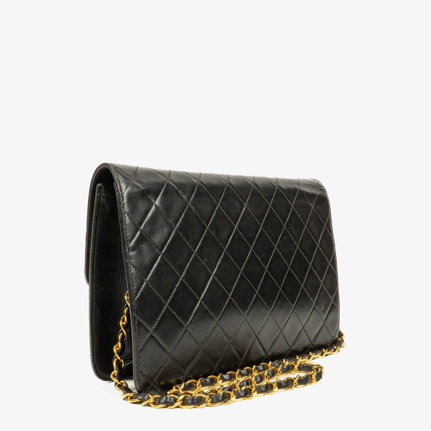 Chanel Medium Single Flap Bag Black Quilted Lambskin With Gold-Tone Hardware