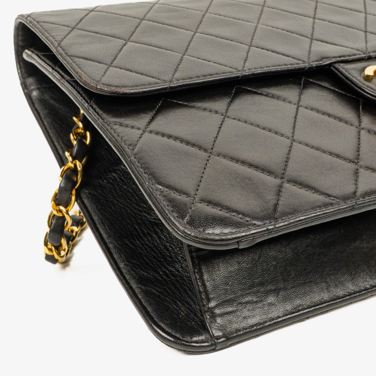Chanel Medium Single Flap Bag Black Quilted Lambskin With Gold-Tone Hardware