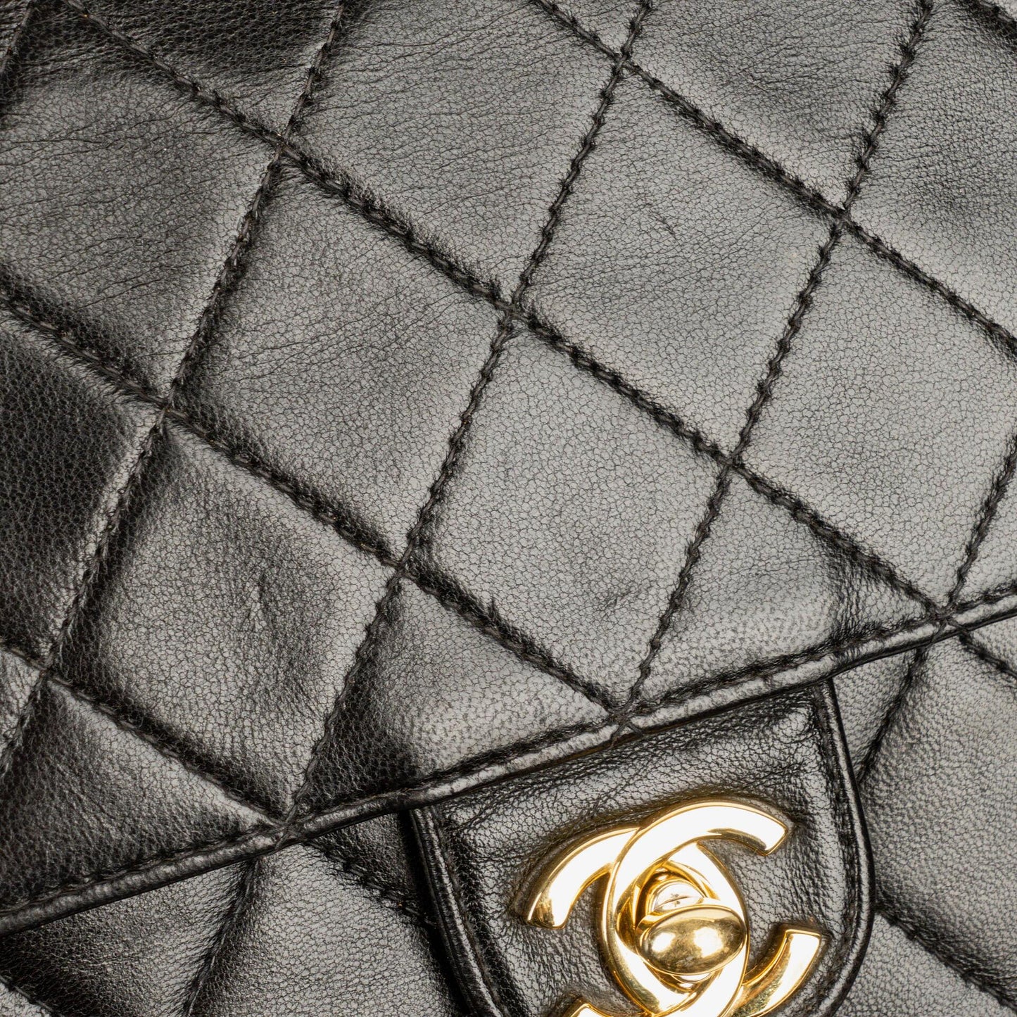 Chanel Medium Single Flap Bag Black Quilted Lambskin With Gold-Tone Hardware
