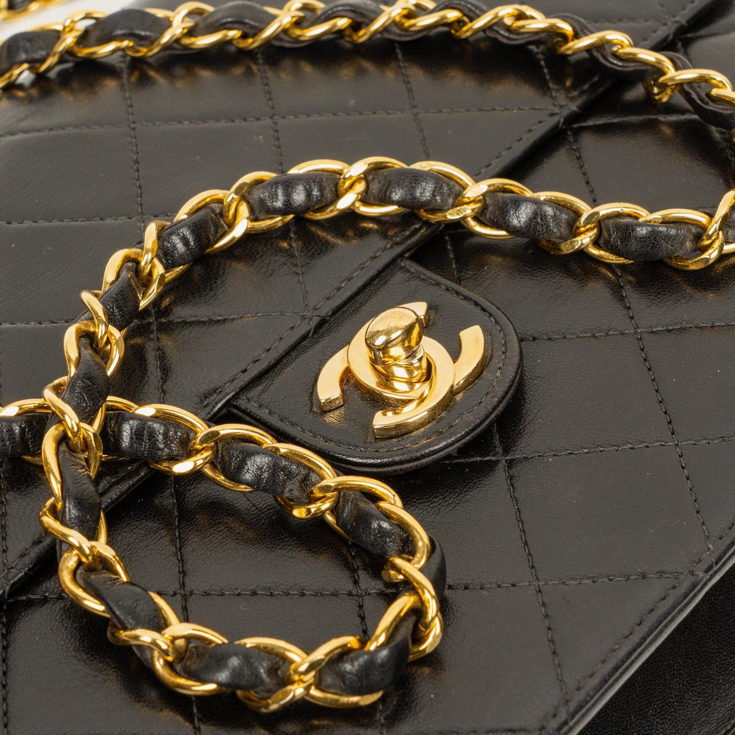 Chanel Medium Single Flap Bag Black Quilted Lambskin With Gold-Tone Hardware