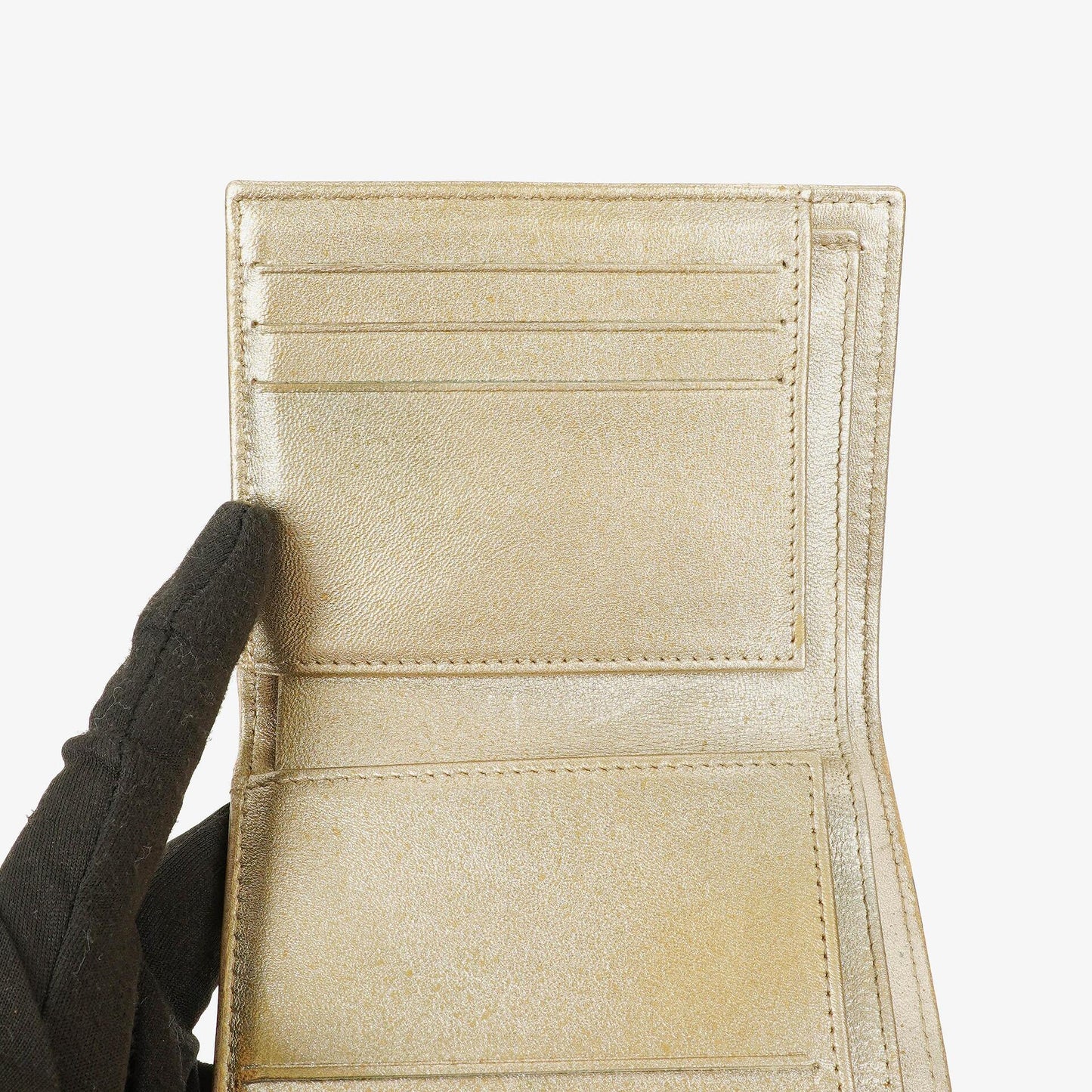Chanel Metallic Quilted Leather Mini Flap Wallet