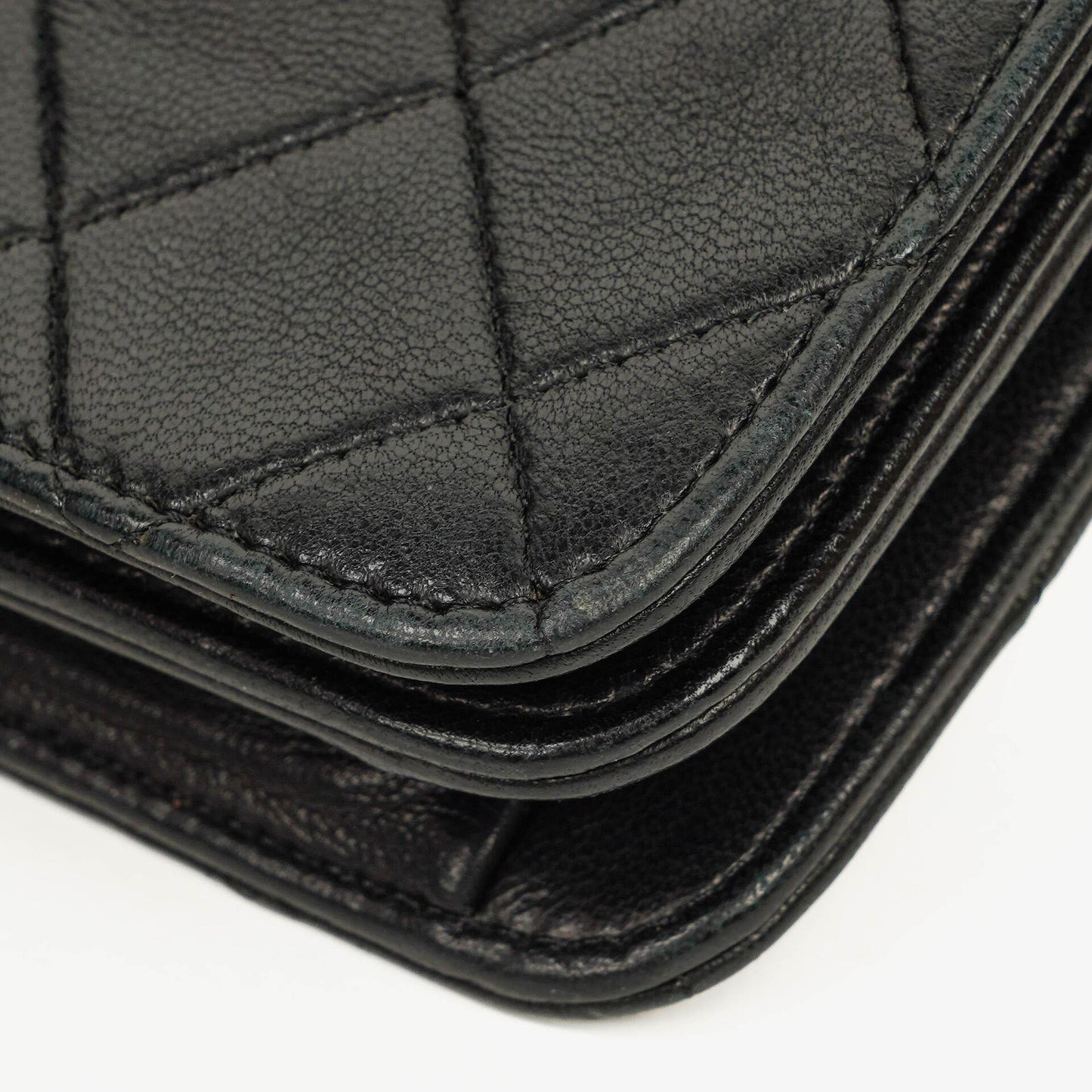 Chanel Mini Classic Black Quilted Lambskin Full Flap Wallet On Chain WOC With 24K Gold-Plated Hardware
