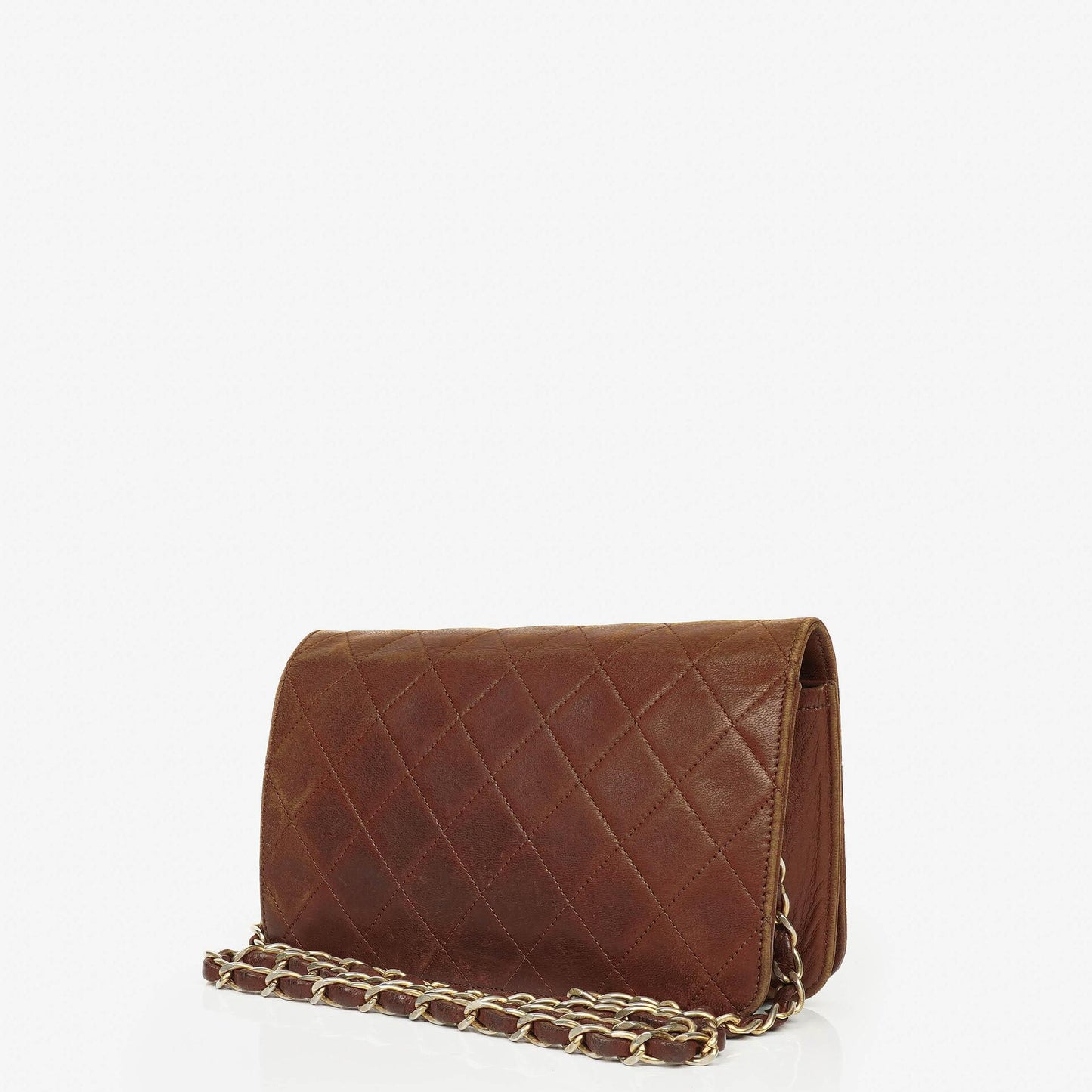 Chanel Mini Classic Quilted Lambskin Full Flap Wallet On Chain WOC With 24K Gold-Plated Hardware