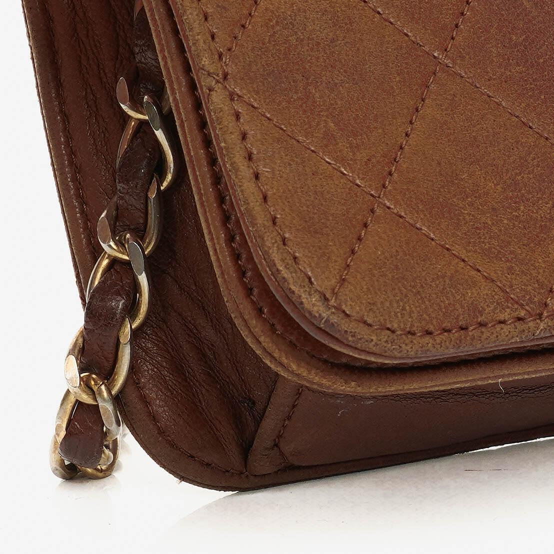 Chanel Mini Classic Quilted Lambskin Full Flap Wallet On Chain WOC With 24K Gold-Plated Hardware