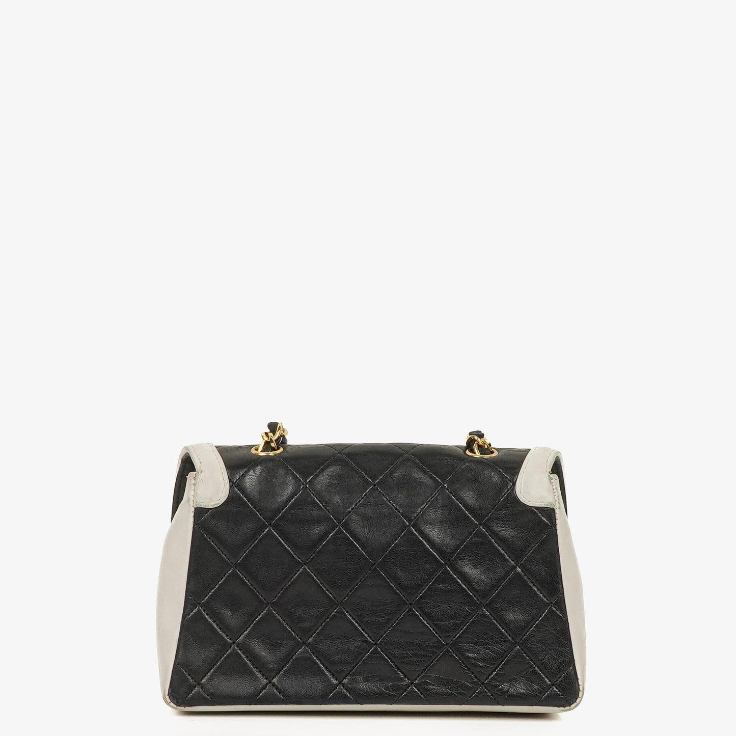 Chanel Mini Diana Flap Bag Black And White Quilted Lambskin 24K Gold-Plated Hardware