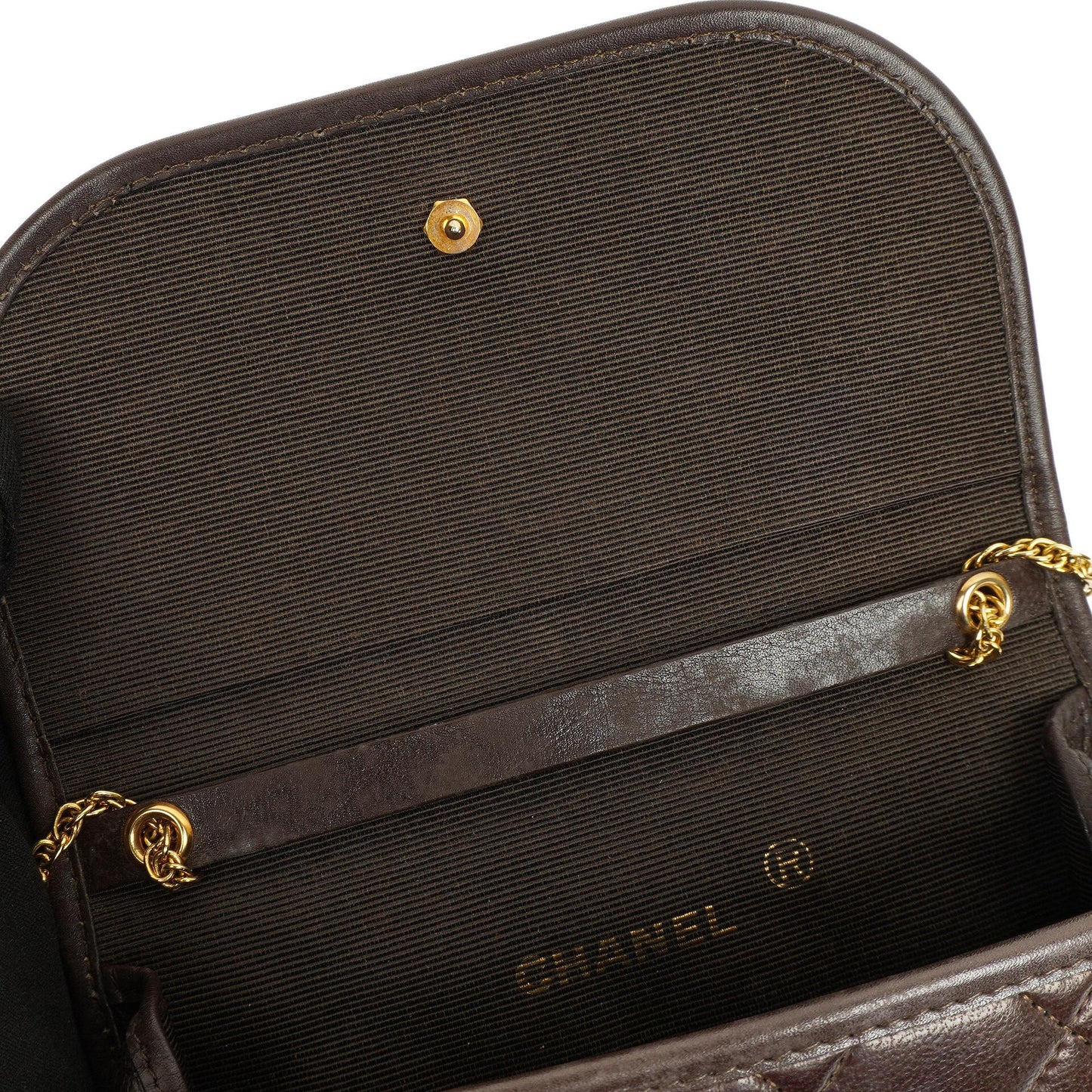 Chanel Mini Flap Bag Brown Quilted Lambskin With 24K Gold-Plated Hardware