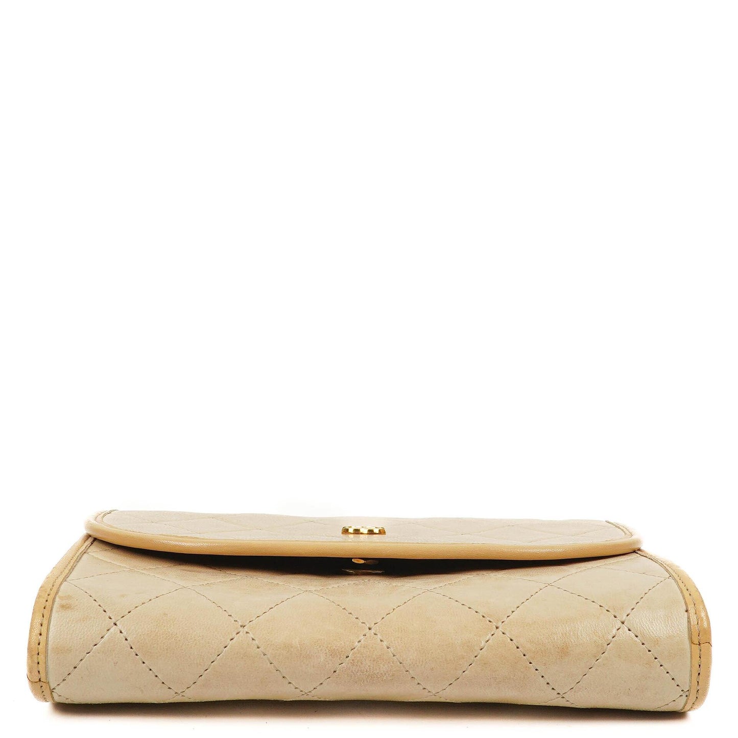 Chanel Mini Flap Bag in Beige Quilted Lambskin with 24k Gold Plated Hardware