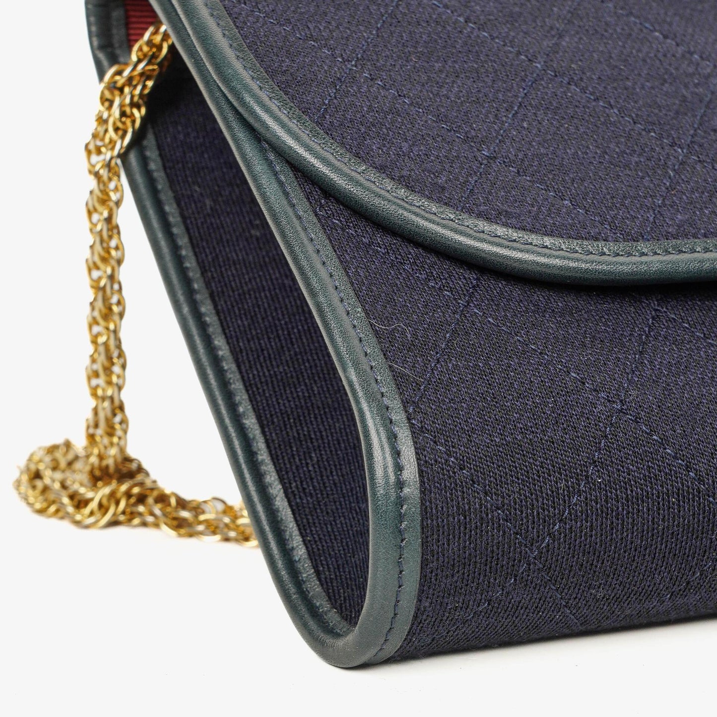 Chanel Mini Flap Navy Jersey With 24K Gold-Plated Hardware