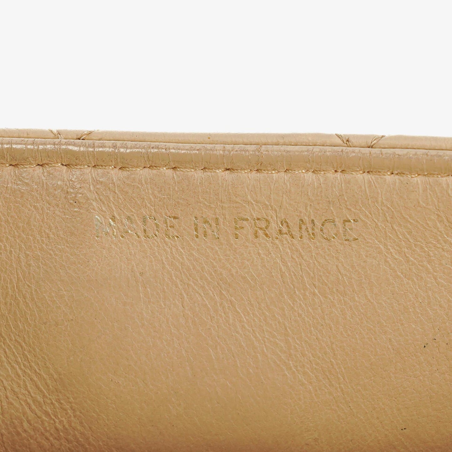Chanel Mini Quilted Square Leather Beige Flap Bag With 24K Gold-Plated Hardware