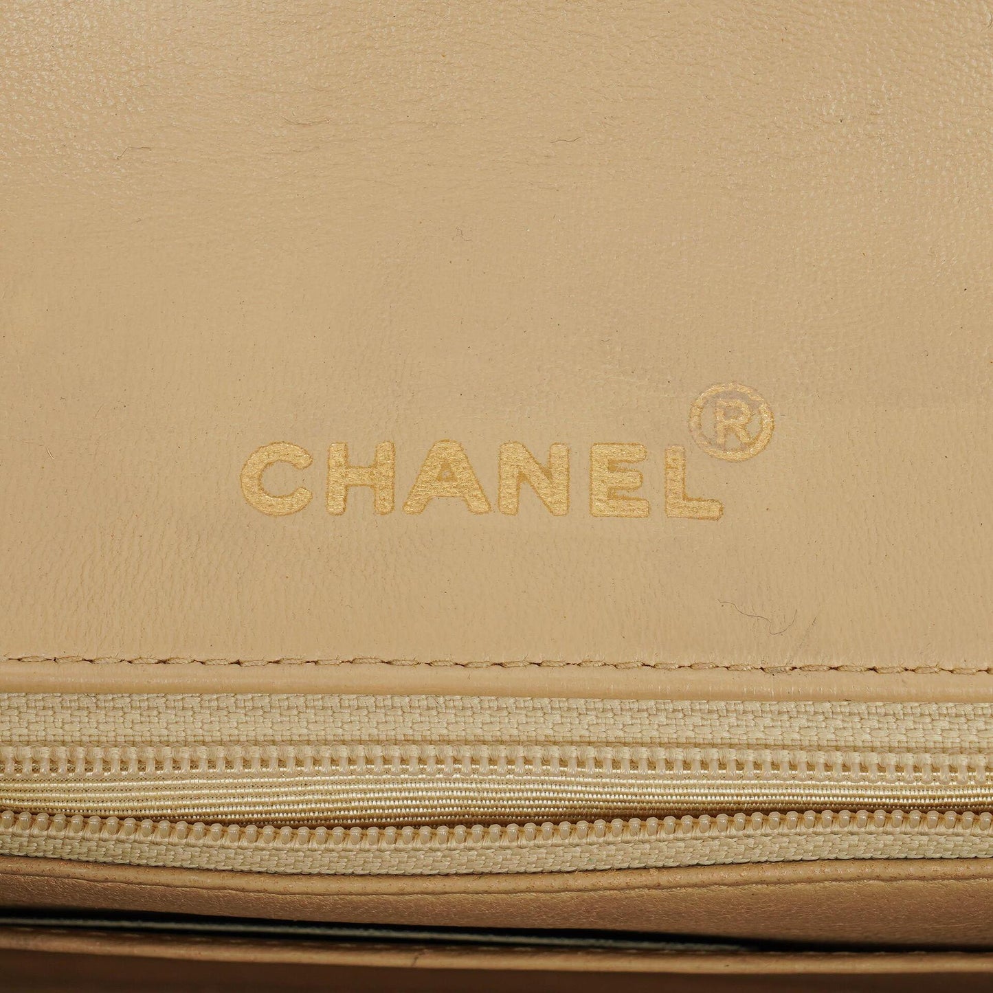 Chanel Mini Quilted Square Leather Beige Flap Bag With 24K Gold-Plated Hardware