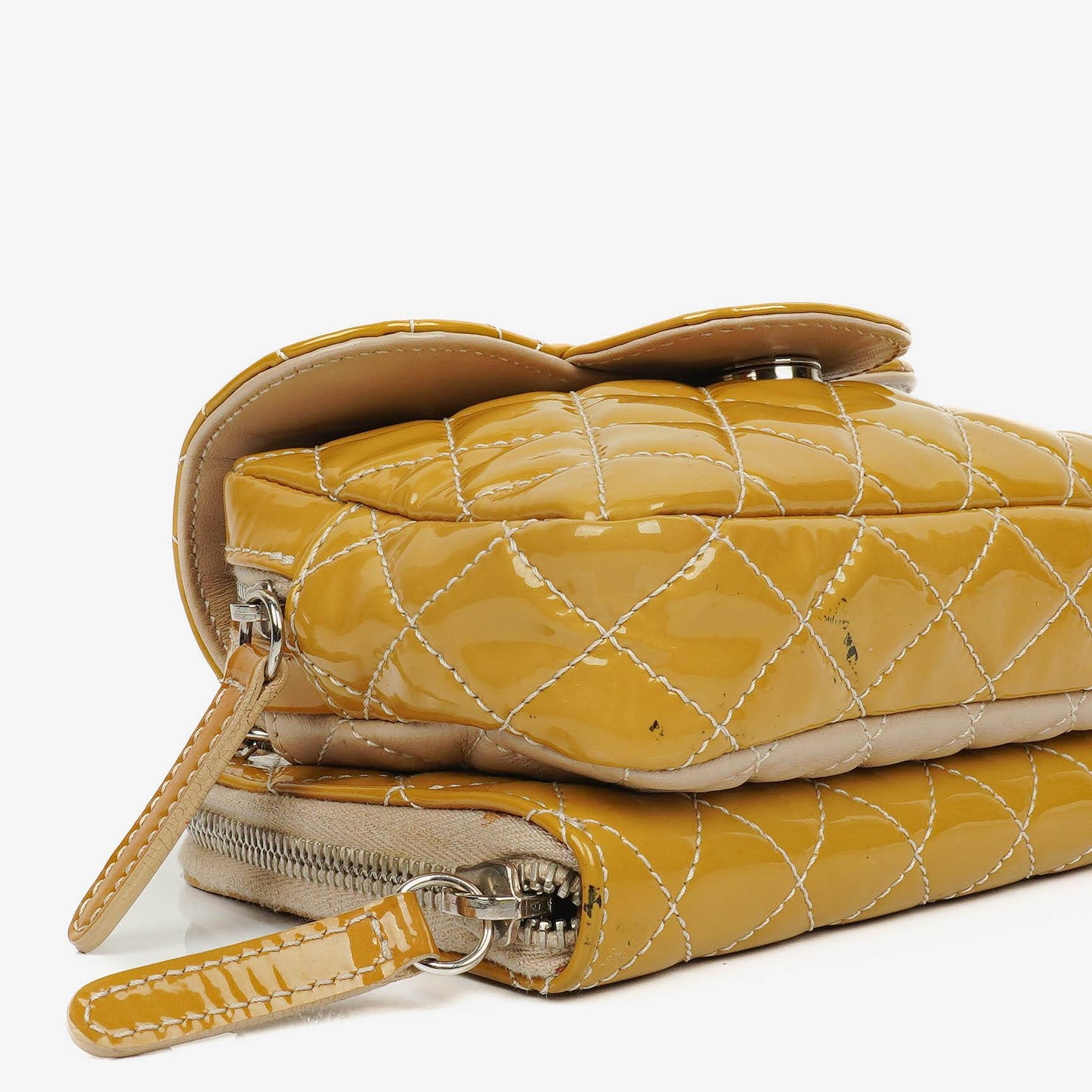 Chanel Mini Rectangular Double-Sided Flap Bag In Quilted Patent Leather