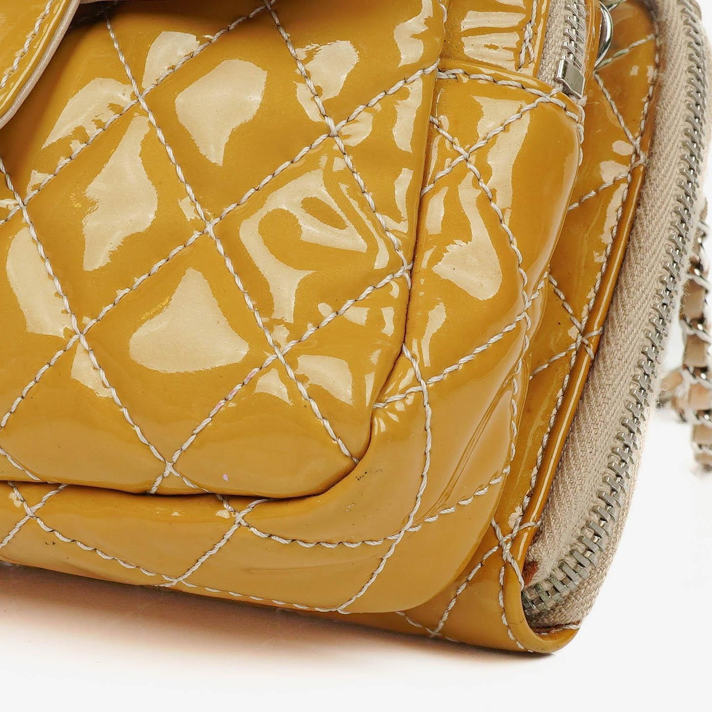 Chanel Mini Rectangular Double-Sided Flap Bag In Quilted Patent Leather