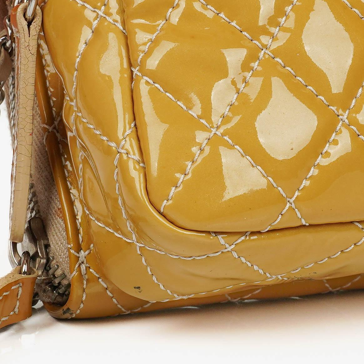 Chanel Mini Rectangular Double-Sided Flap Bag In Quilted Patent Leather