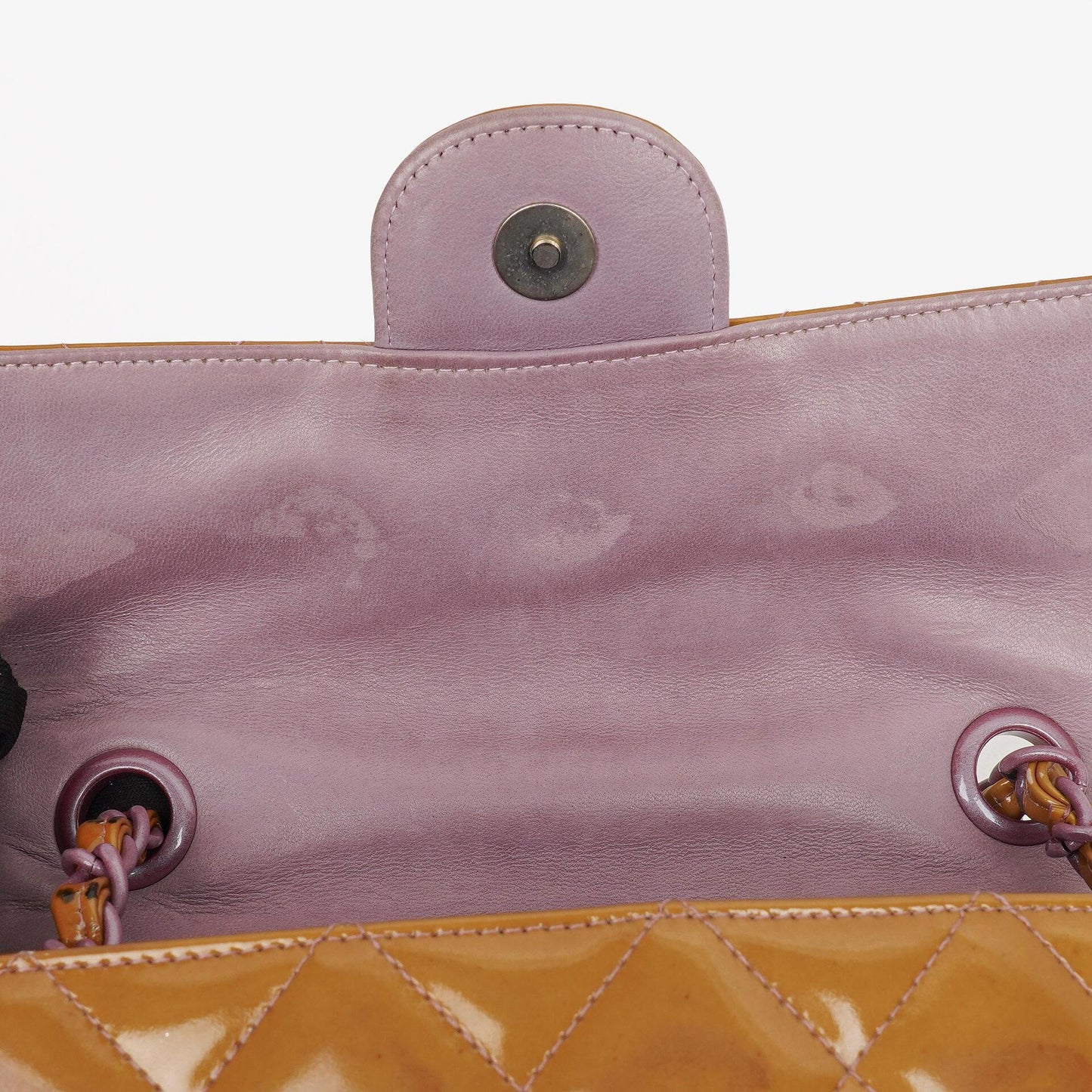 Chanel Mini Rectangular Flap Bag In Quilted Patent Leather
