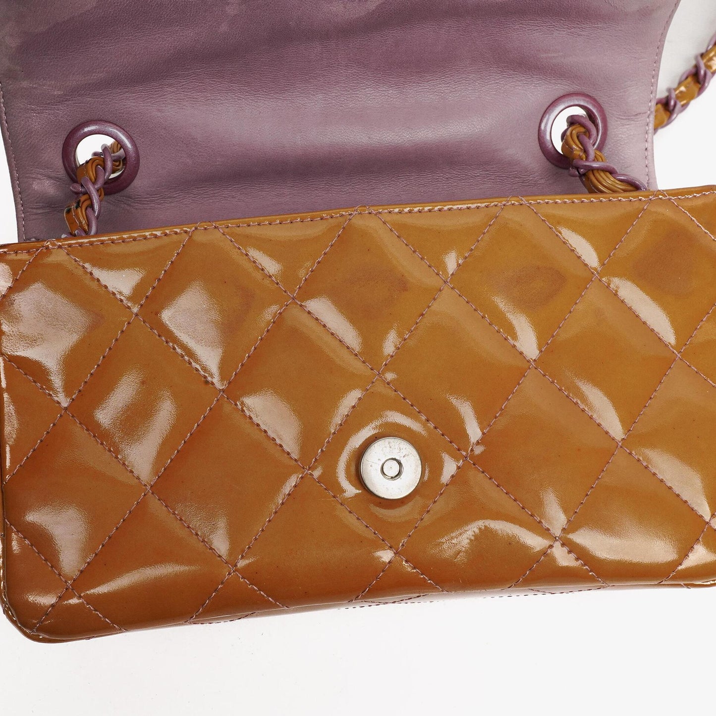 Chanel Mini Rectangular Flap Bag In Quilted Patent Leather