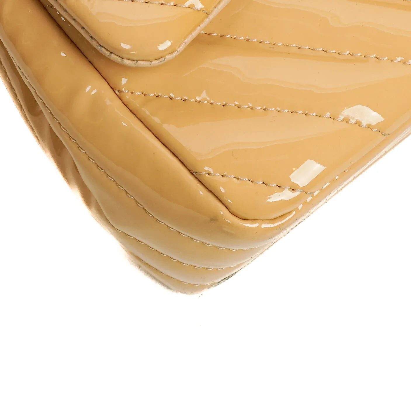 Chanel Mini Rectangular Patent Leather Chevron Single Flap Bag With Silver-Tone Hardware