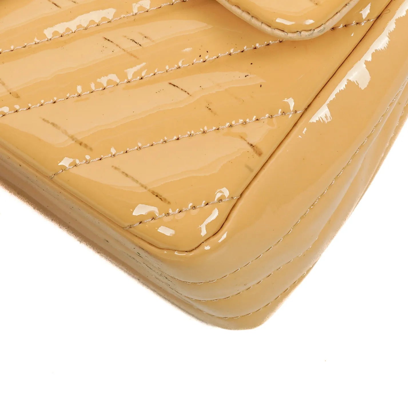 Chanel Mini Rectangular Patent Leather Chevron Single Flap Bag With Silver-Tone Hardware
