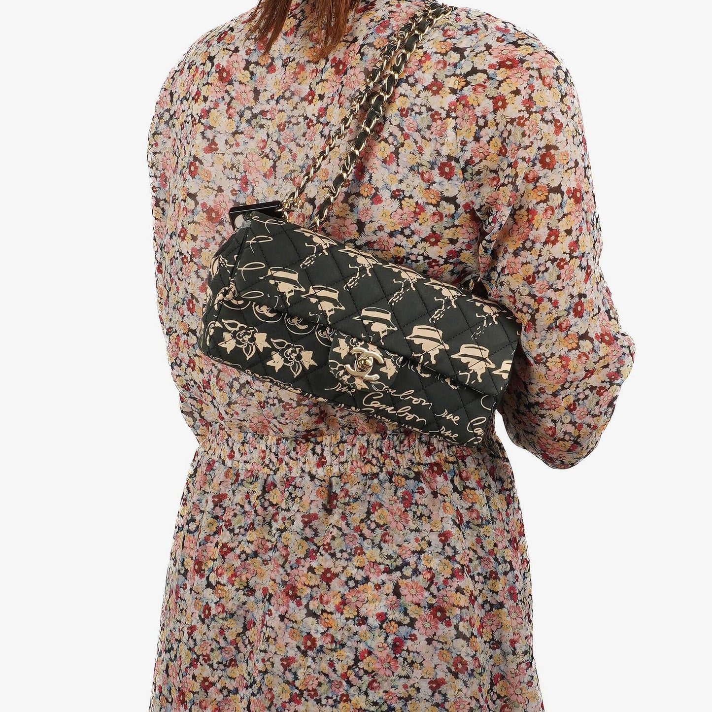 Chanel Mini Rectangular Printed Cambon Single Flap Bag With 24K Gold Plated Hardware
