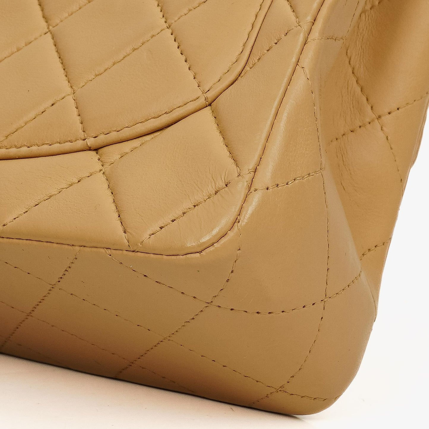 Chanel Mini Square Classic Flap Bag Beige Quilted Lambskin With Silver-Tone Hardware