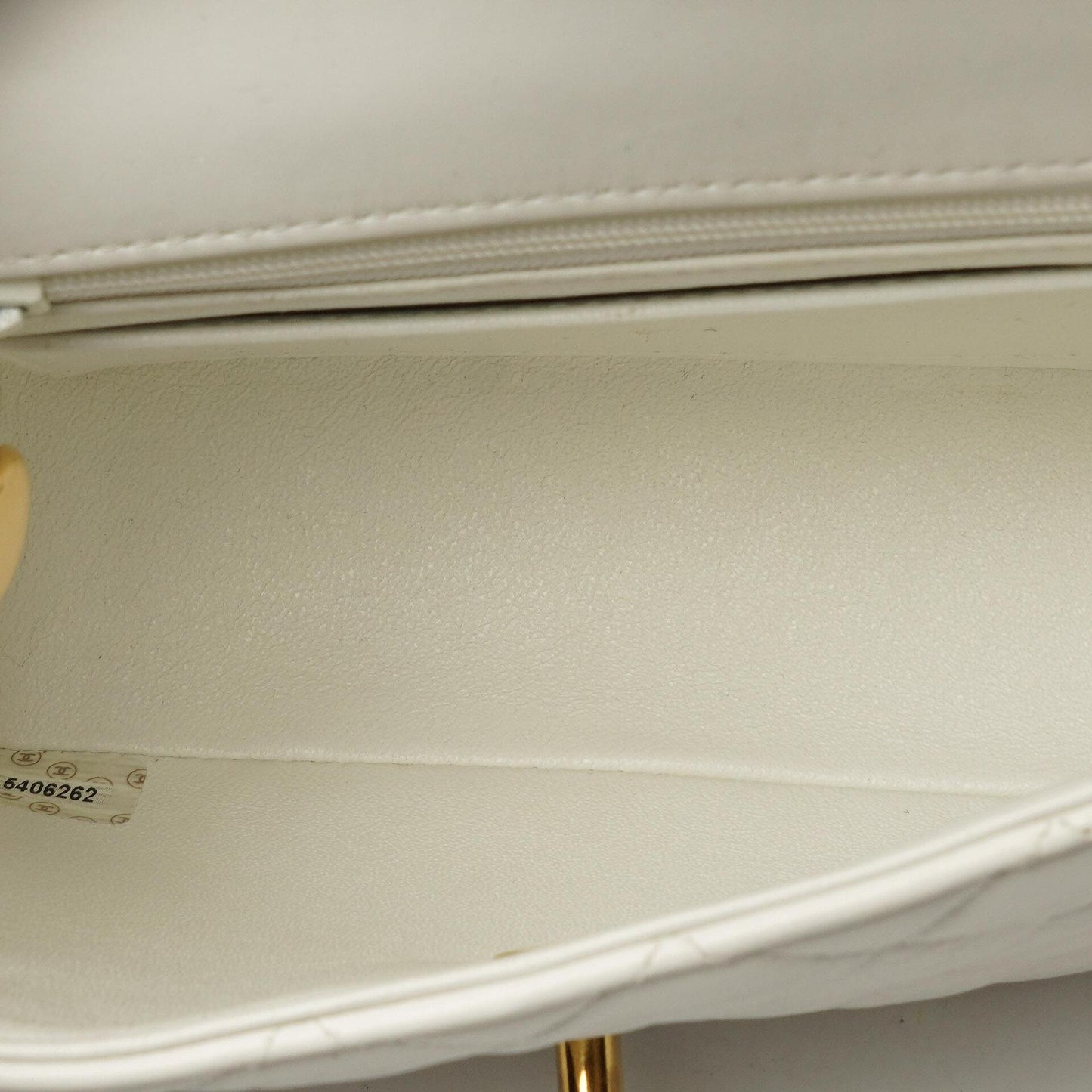 Chanel Mini Square Classic Flap Bag White Quilted Lambskin With 24K Gold-Plated Hardware, 1997-199