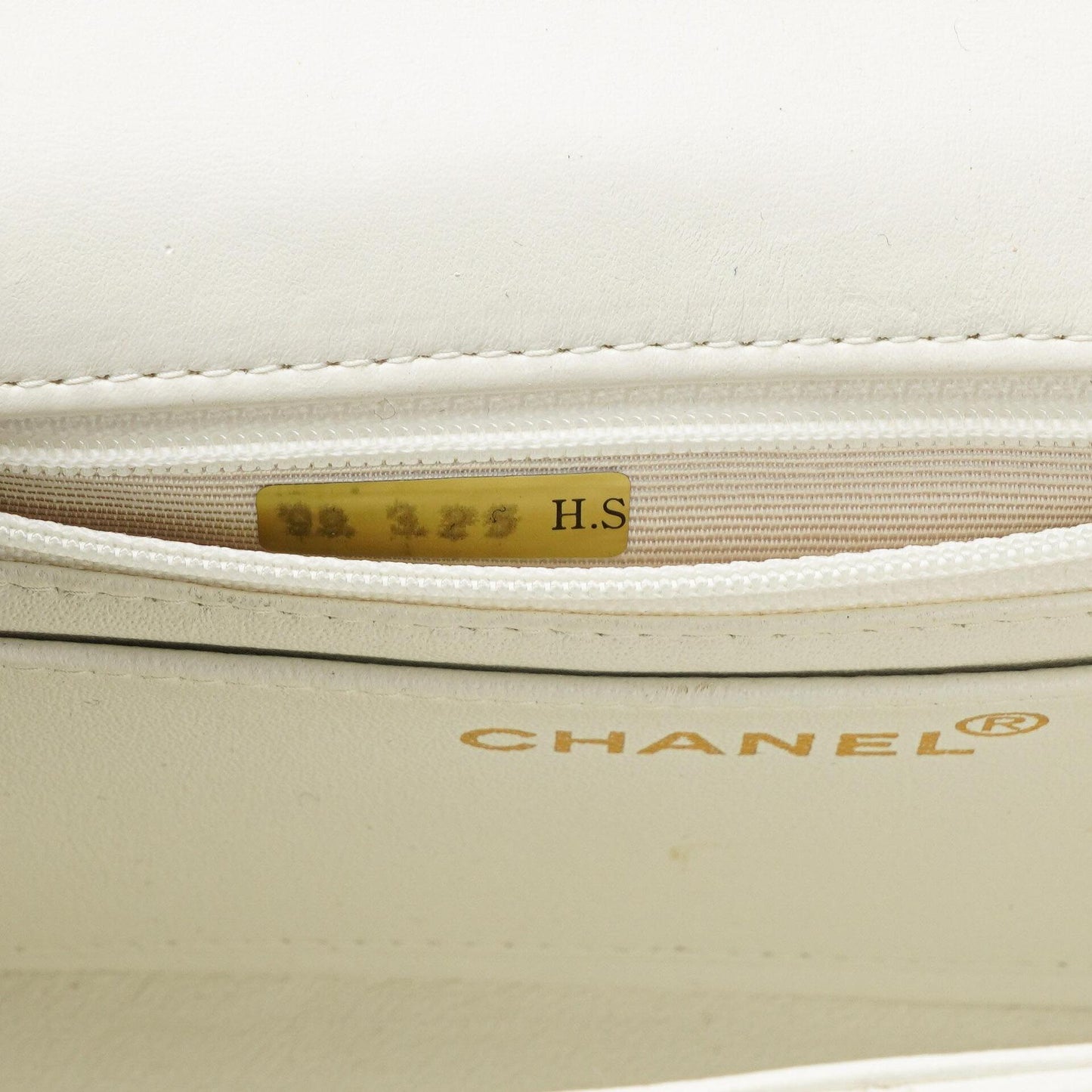 Chanel Mini Square Classic Flap Bag White Quilted Lambskin With 24K Gold-Plated Hardware, 1997-199