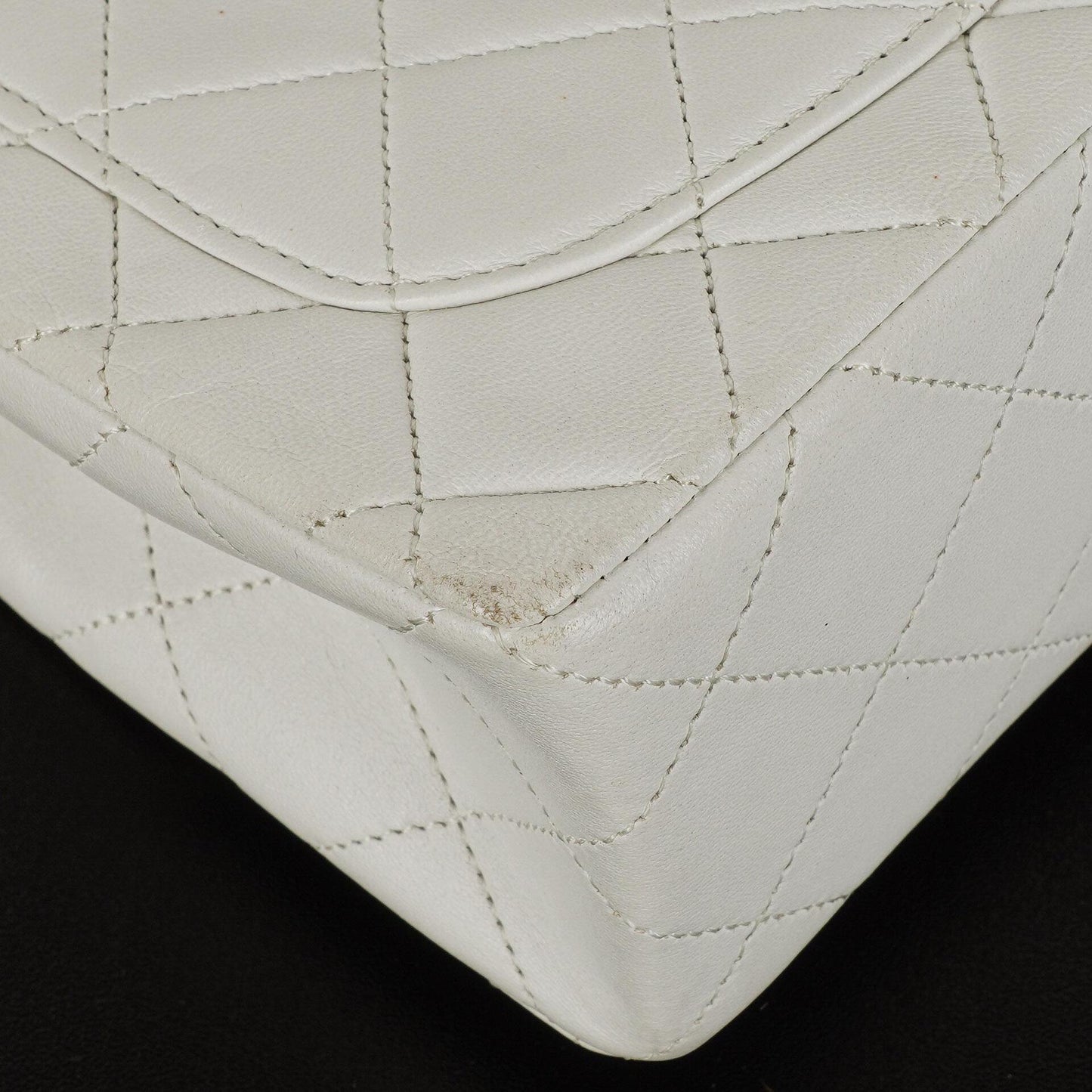 Chanel Mini Square Classic Flap Bag White Quilted Lambskin With 24K Gold-Plated Hardware