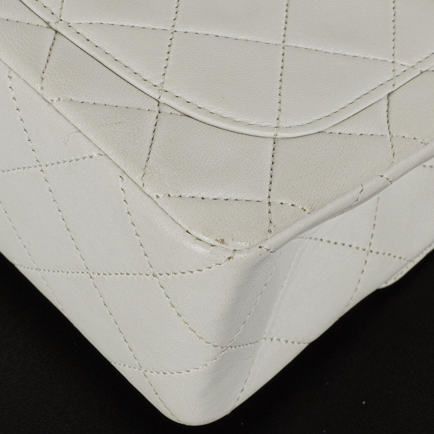 Chanel Mini Square Classic Flap Bag White Quilted Lambskin With 24K Gold-Plated Hardware