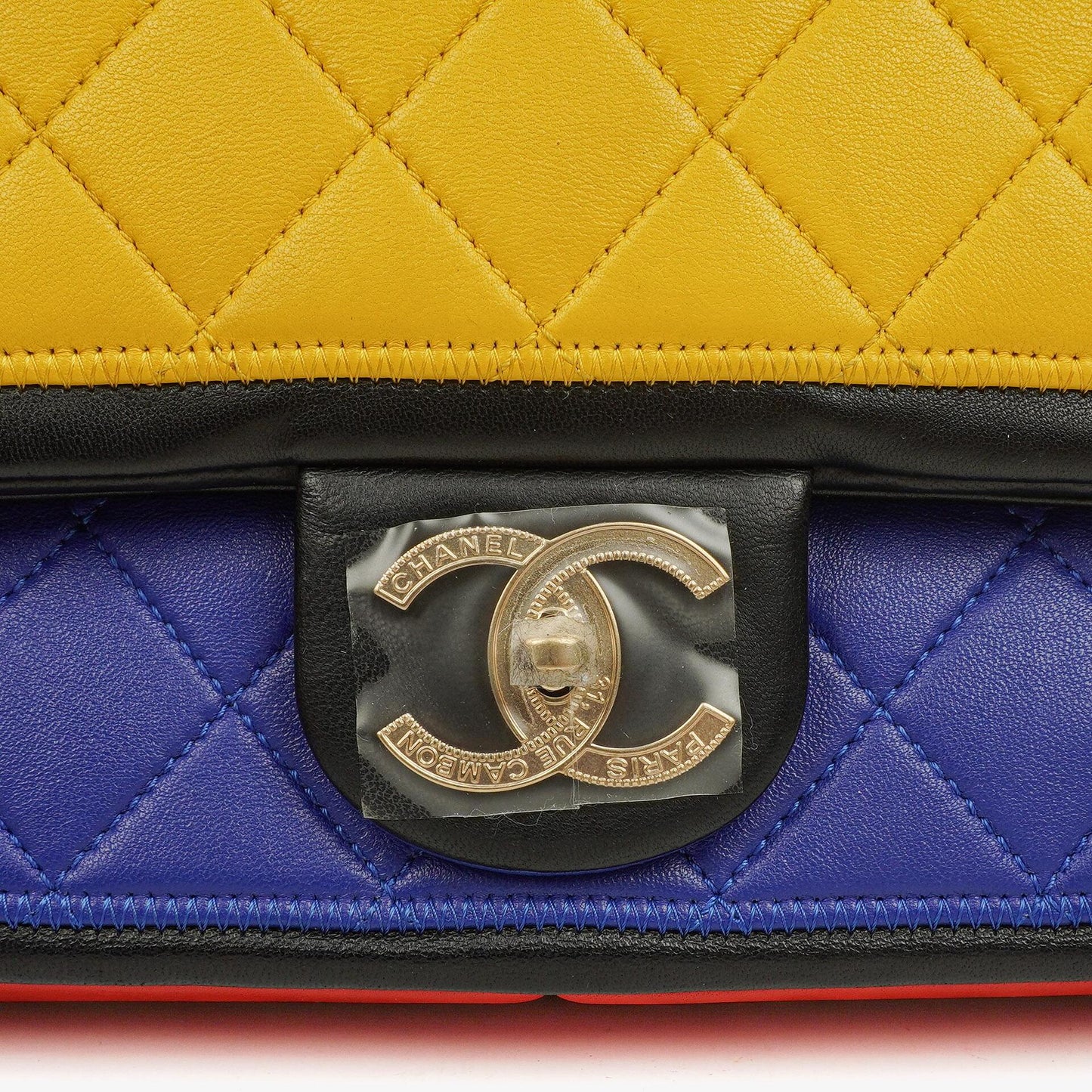 Chanel Multicolor Lambskin Tri-Color Medium Graphic Flap Bag