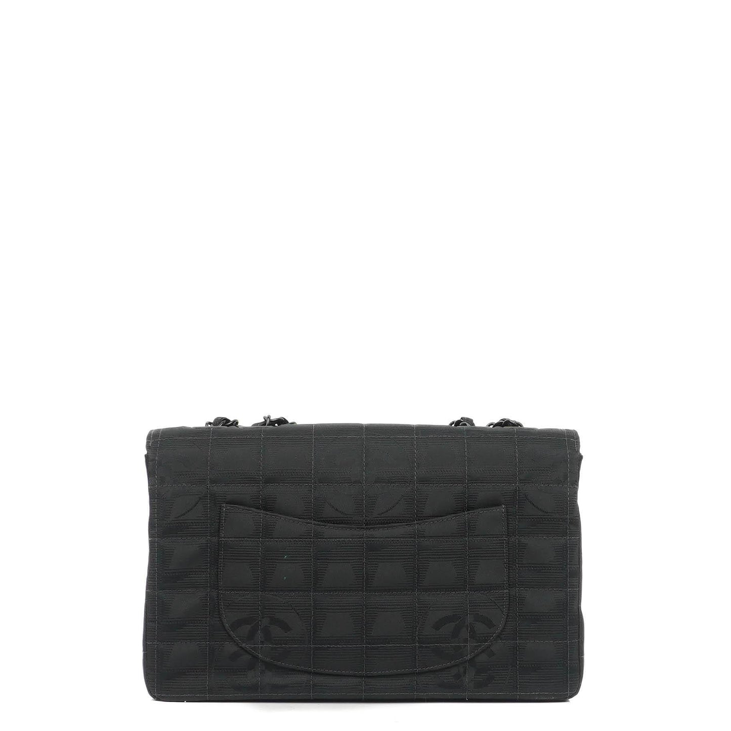 Chanel Nylon Travel Line Medium Classic Flap Bag So Black