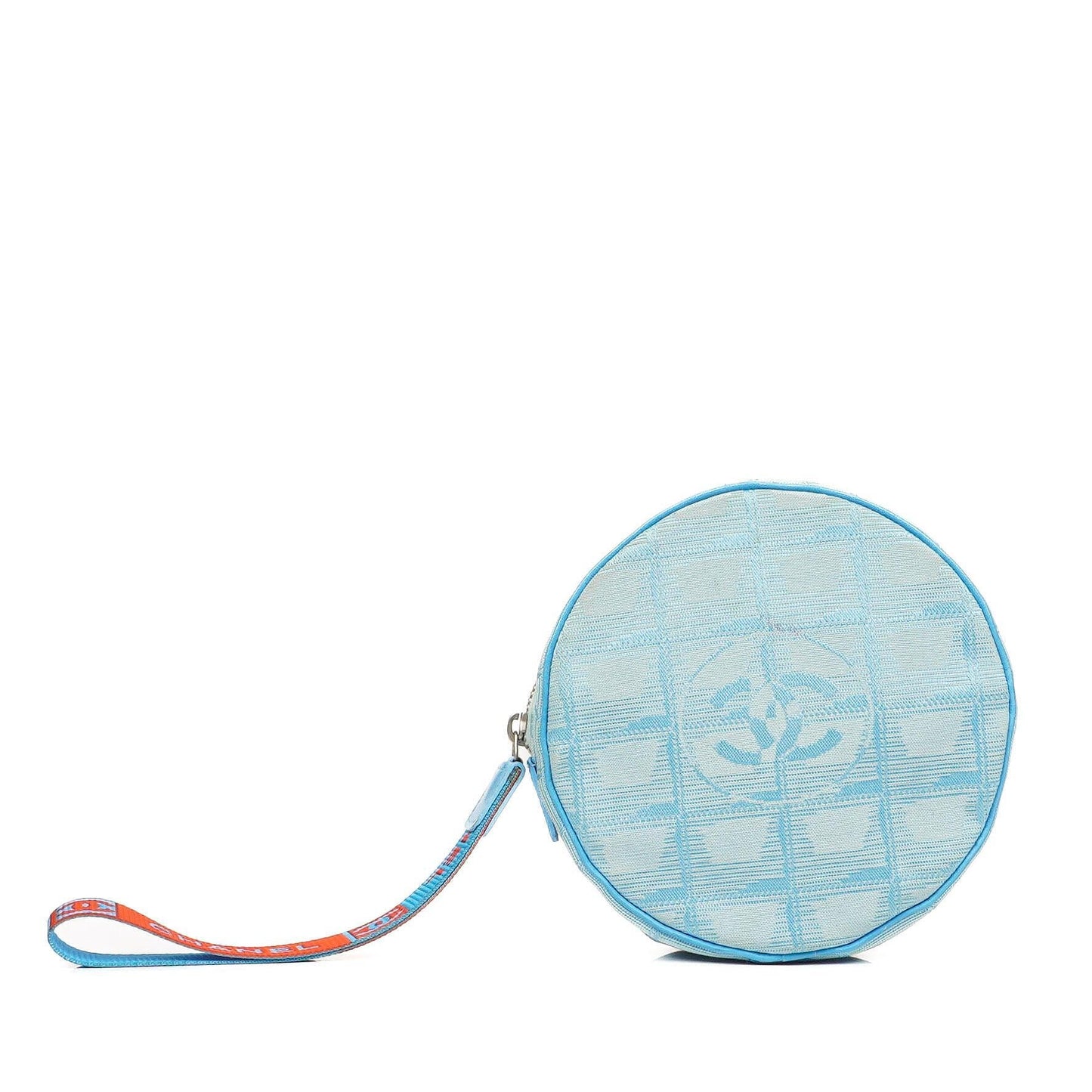 Chanel Nylon Travel Round Blue Pouch, 2002-2003