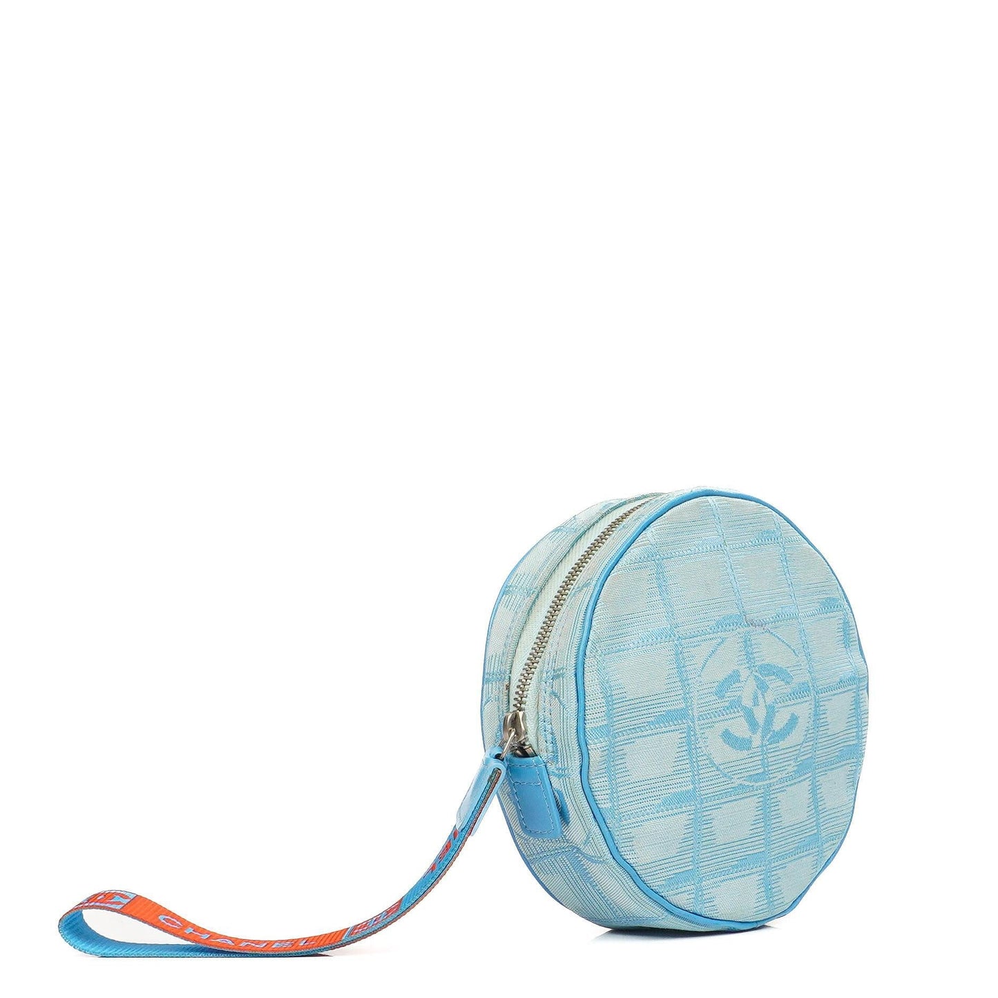 Chanel Nylon Travel Round Blue Pouch, 2002-2003